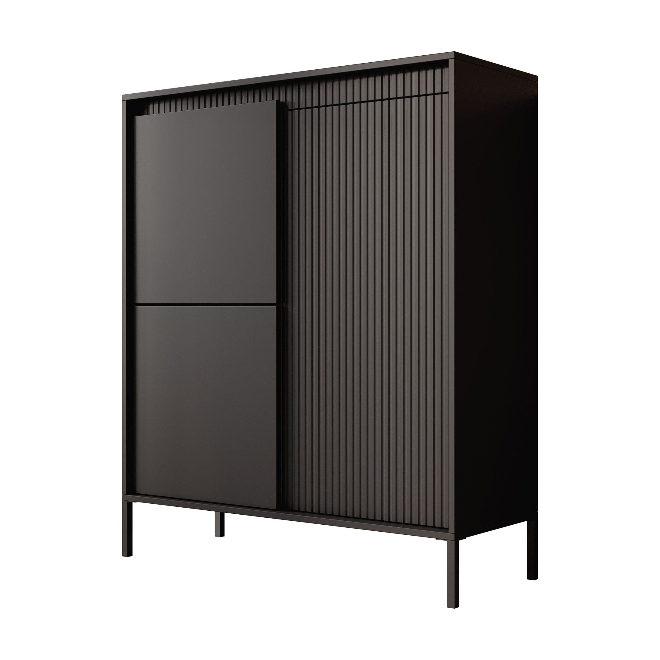 Saran - Dressoir - Zwart - 104x40x123 cm