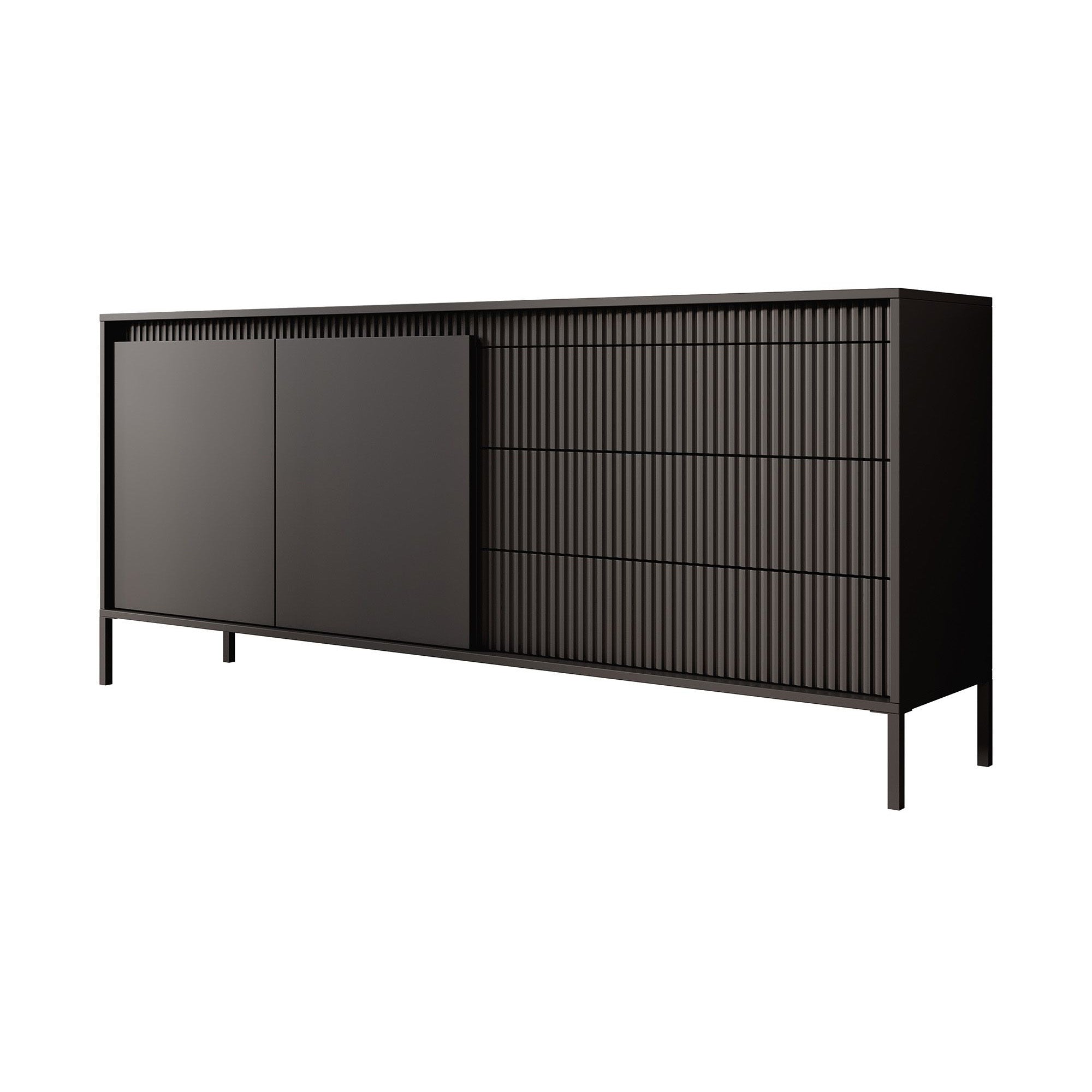 Saran - Dressoir - Zwart - 187x40x81 cm