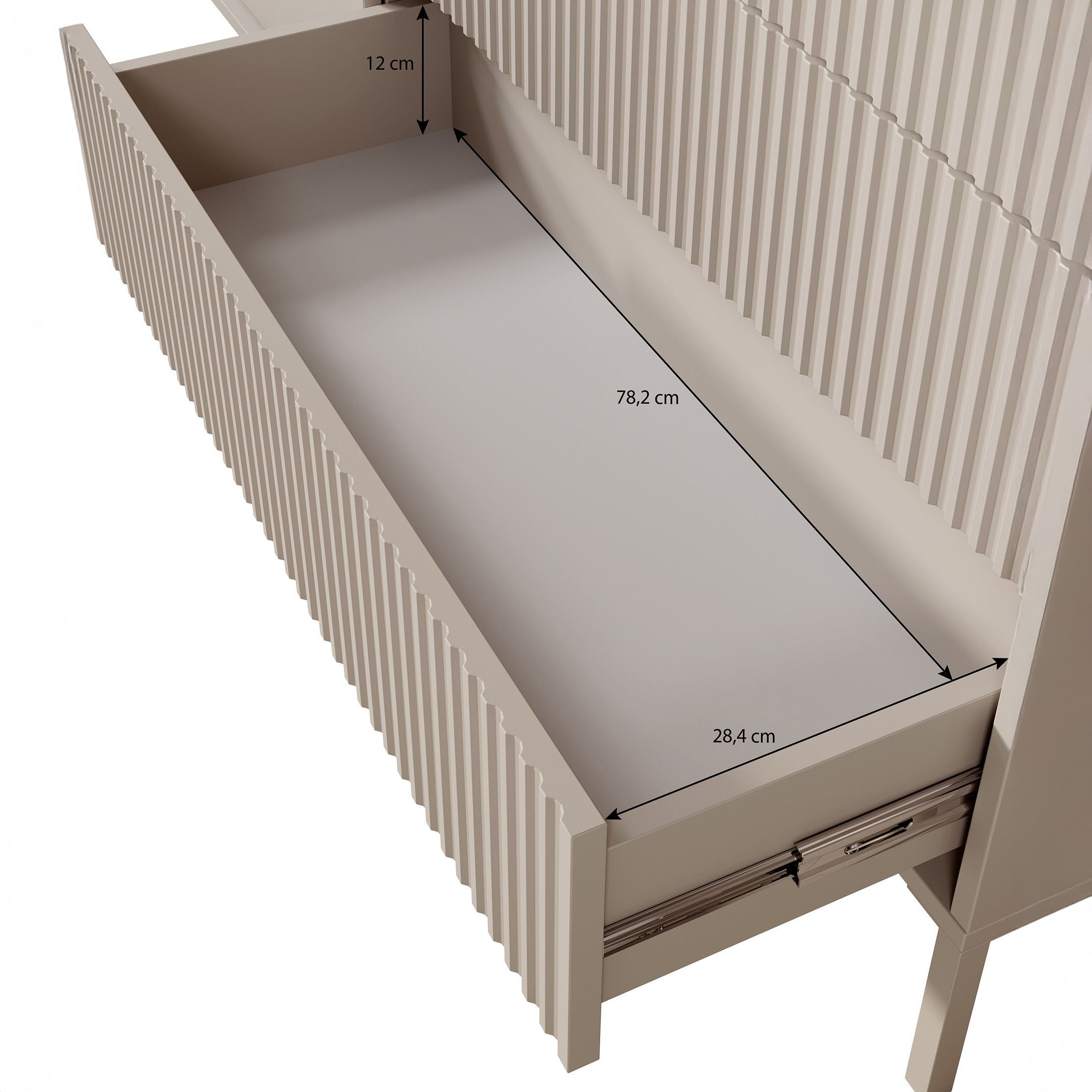 Saran - Dressoir - Zwart - 187x40x81 cm