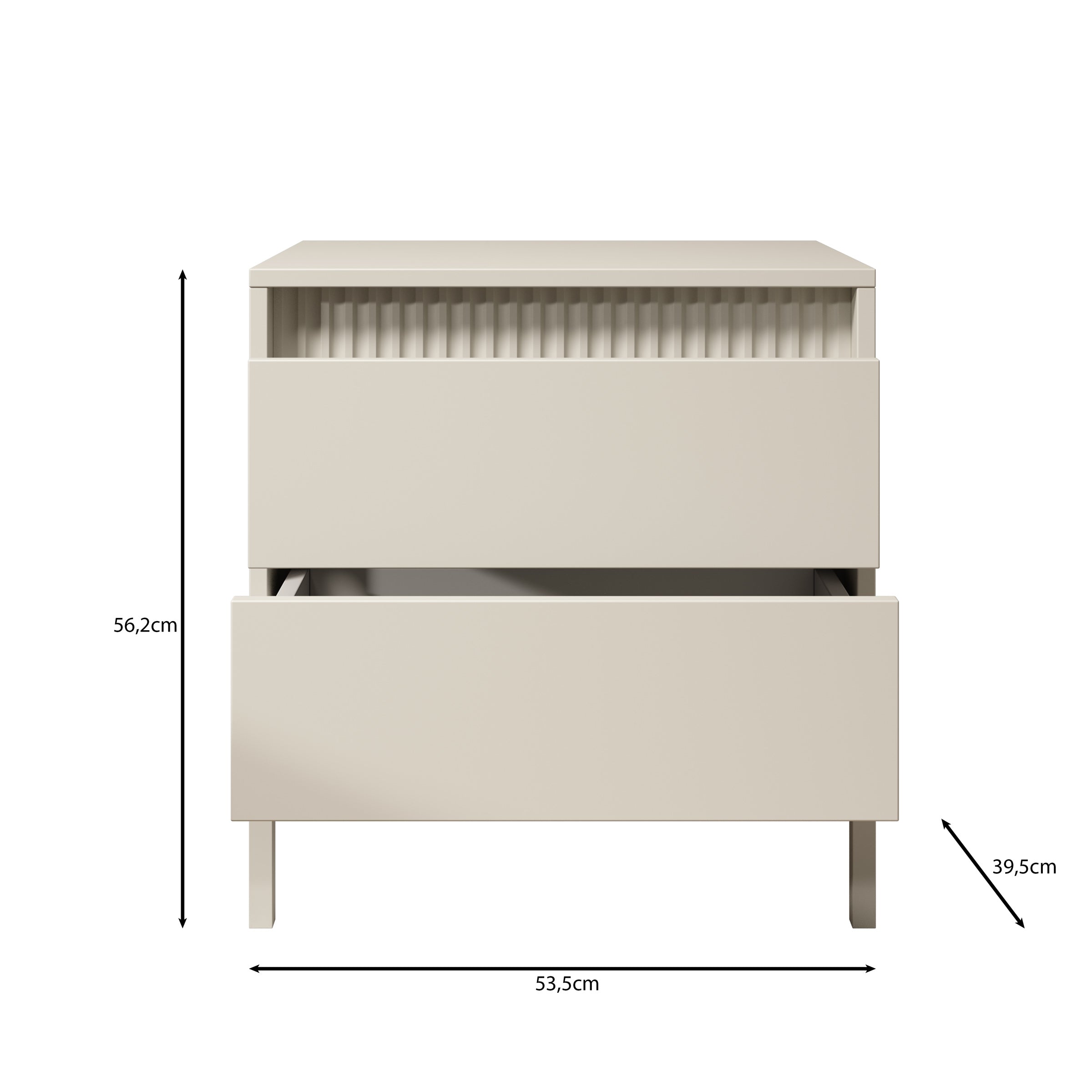 Saran - Nachtkastje - Beige - 54x40x56 cm