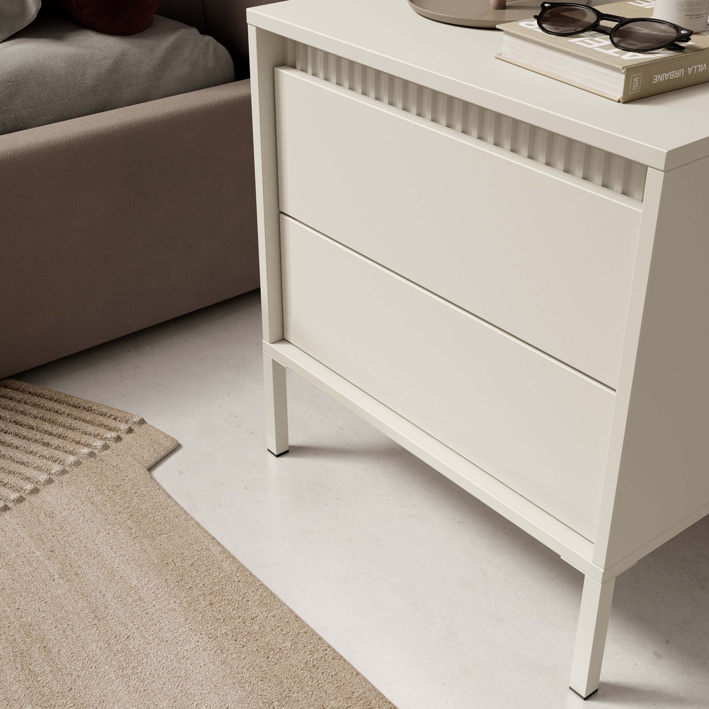 Saran - Nachtkastje - Beige - 54x40x56 cm