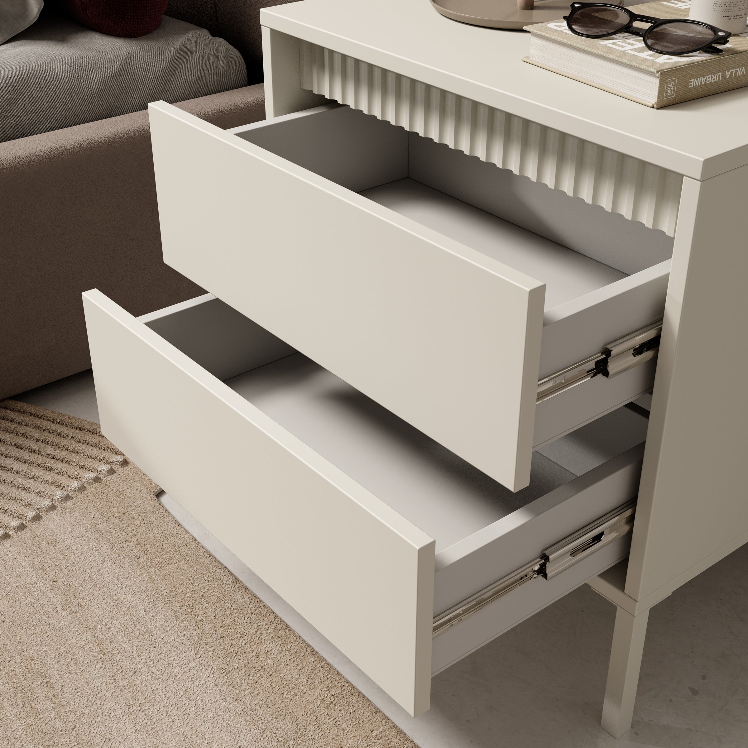 Saran - Nachtkastje - Beige - 54x40x56 cm