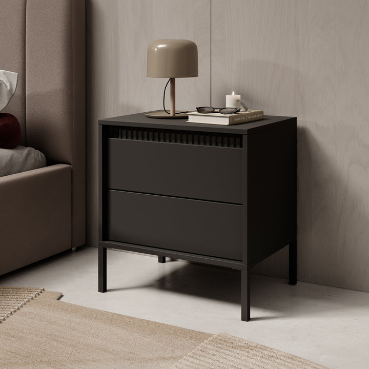 Saran - Nachtkastje - Zwart - 54x40x56 cm