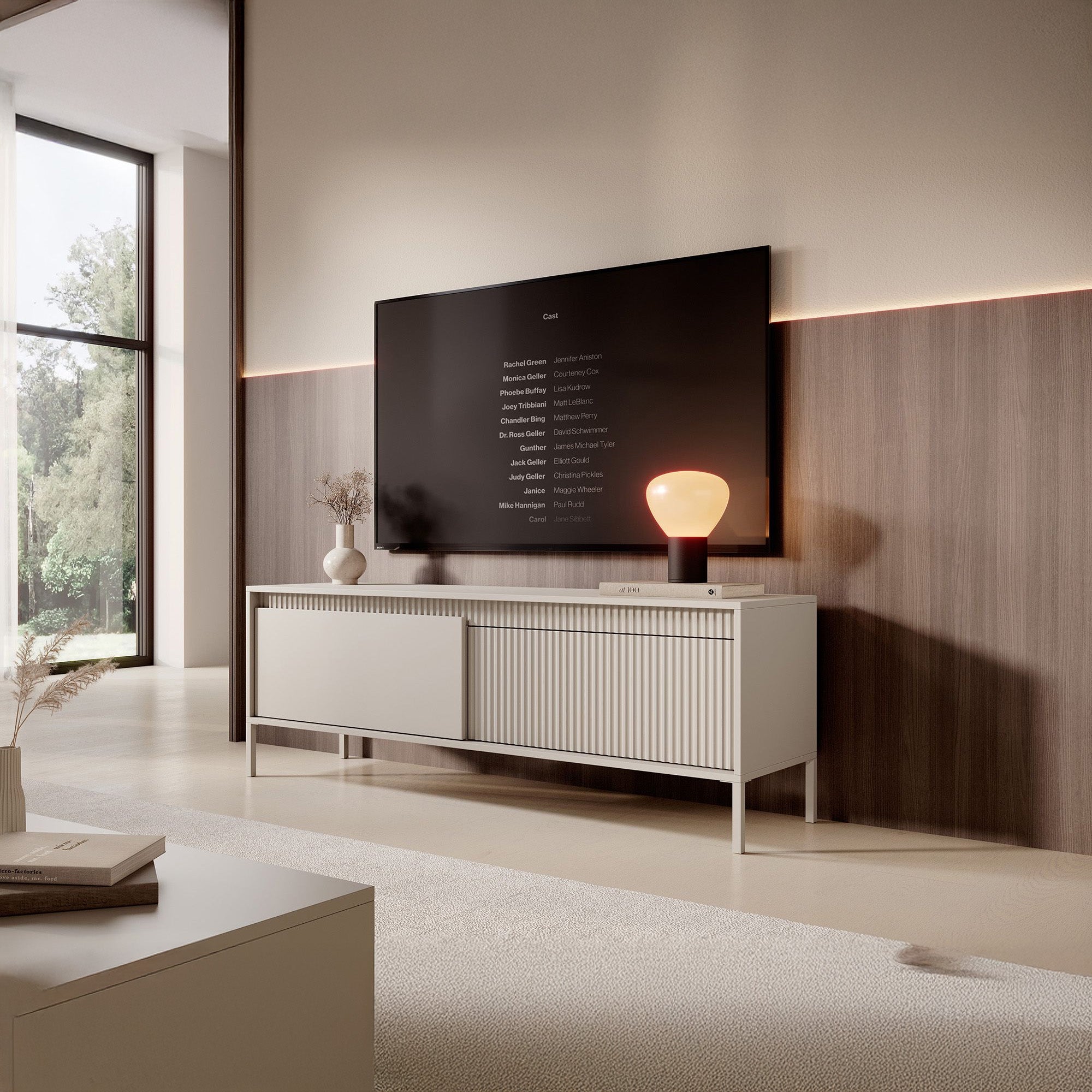 Saran - TV-Meubel - Beige  - 154x40x53 cm