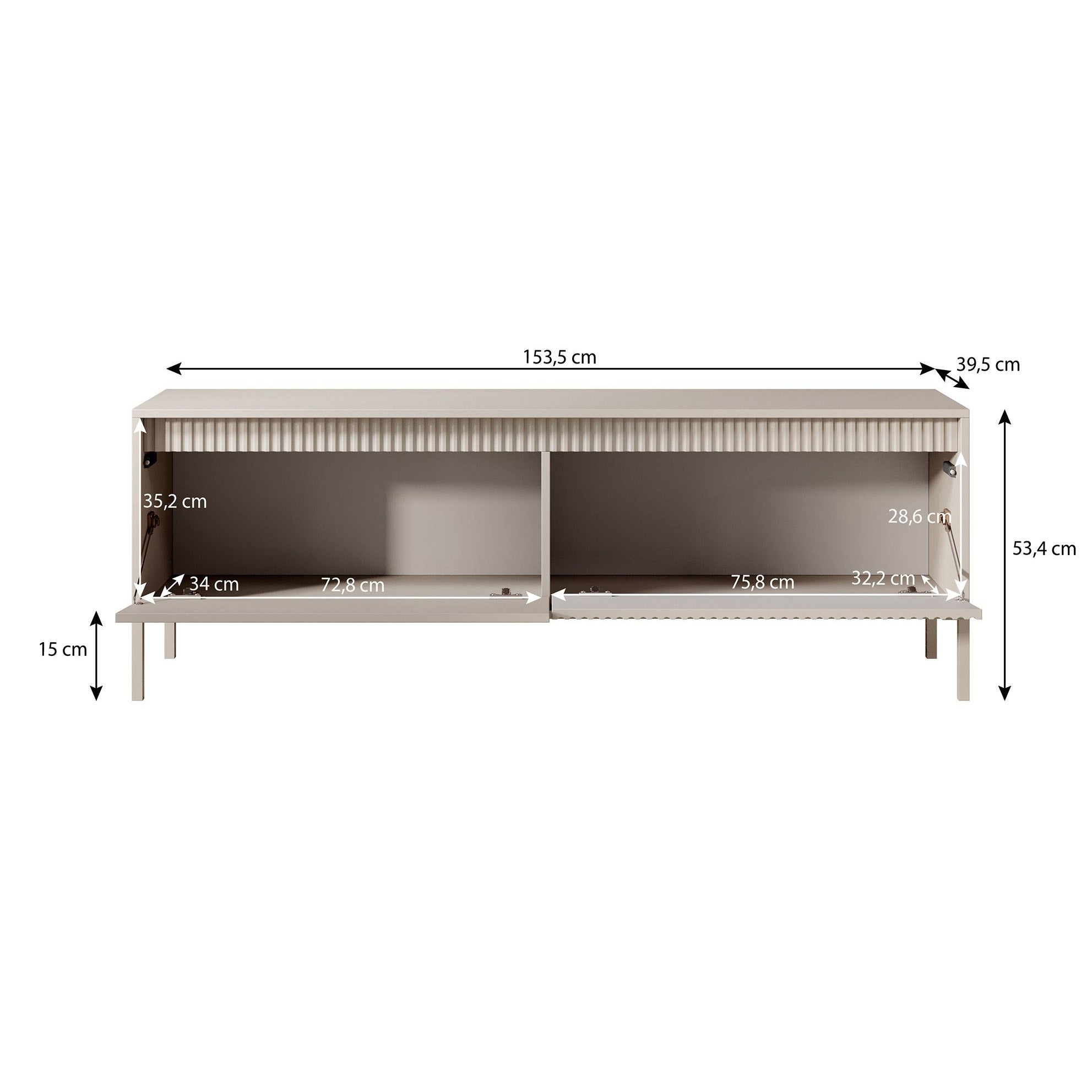 Saran - TV-Meubel - Beige  - 154x40x53 cm