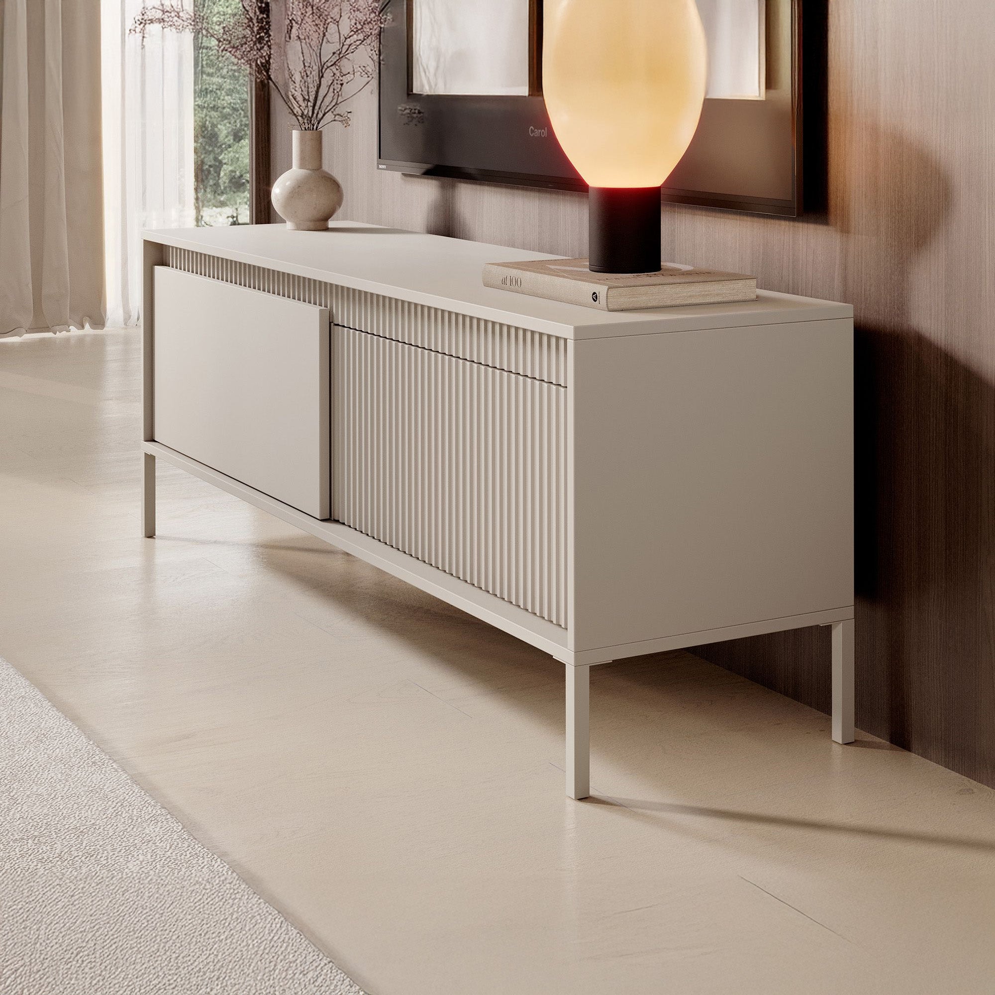 Saran - TV-Meubel - Beige  - 154x40x53 cm