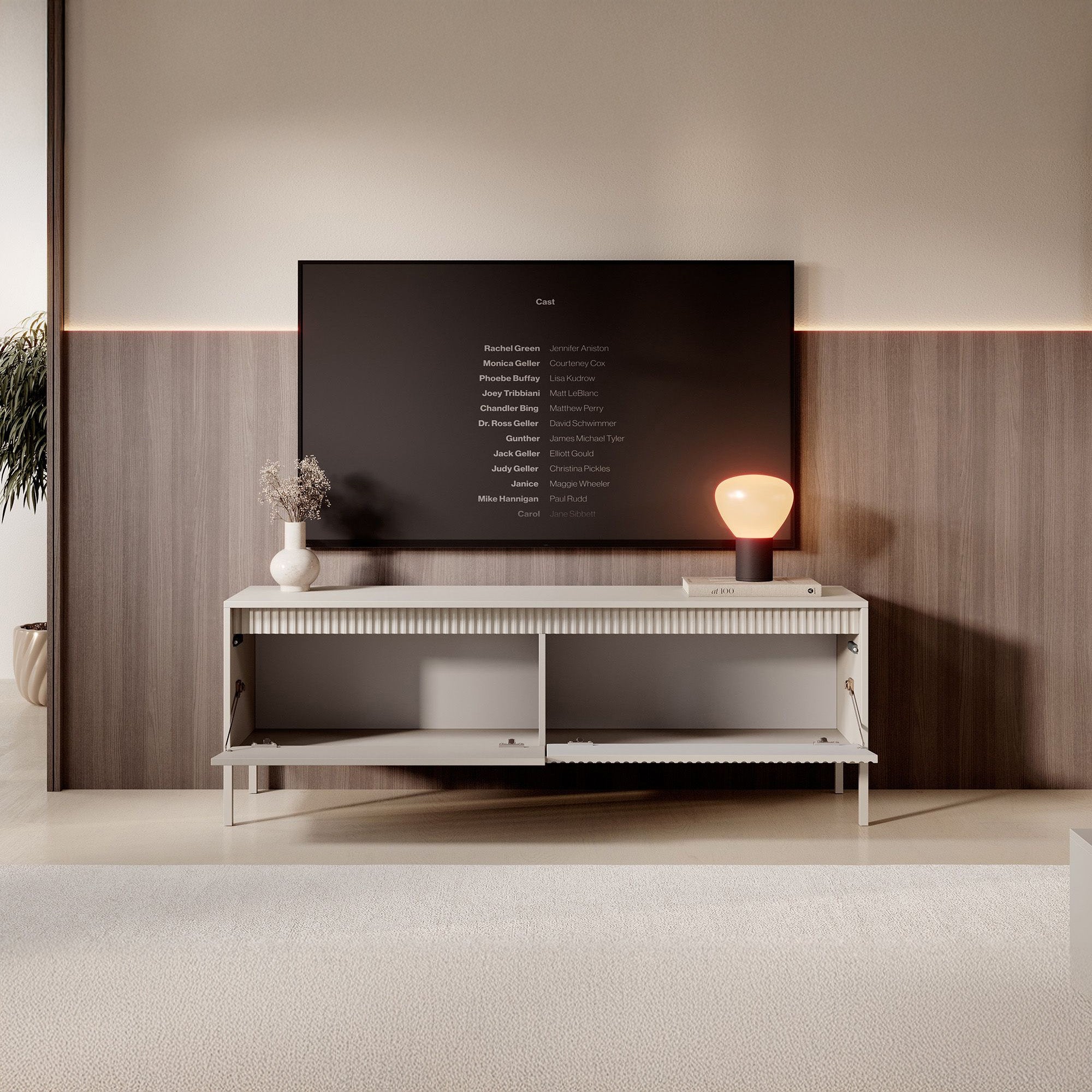 Saran - TV-Meubel - Beige  - 154x40x53 cm