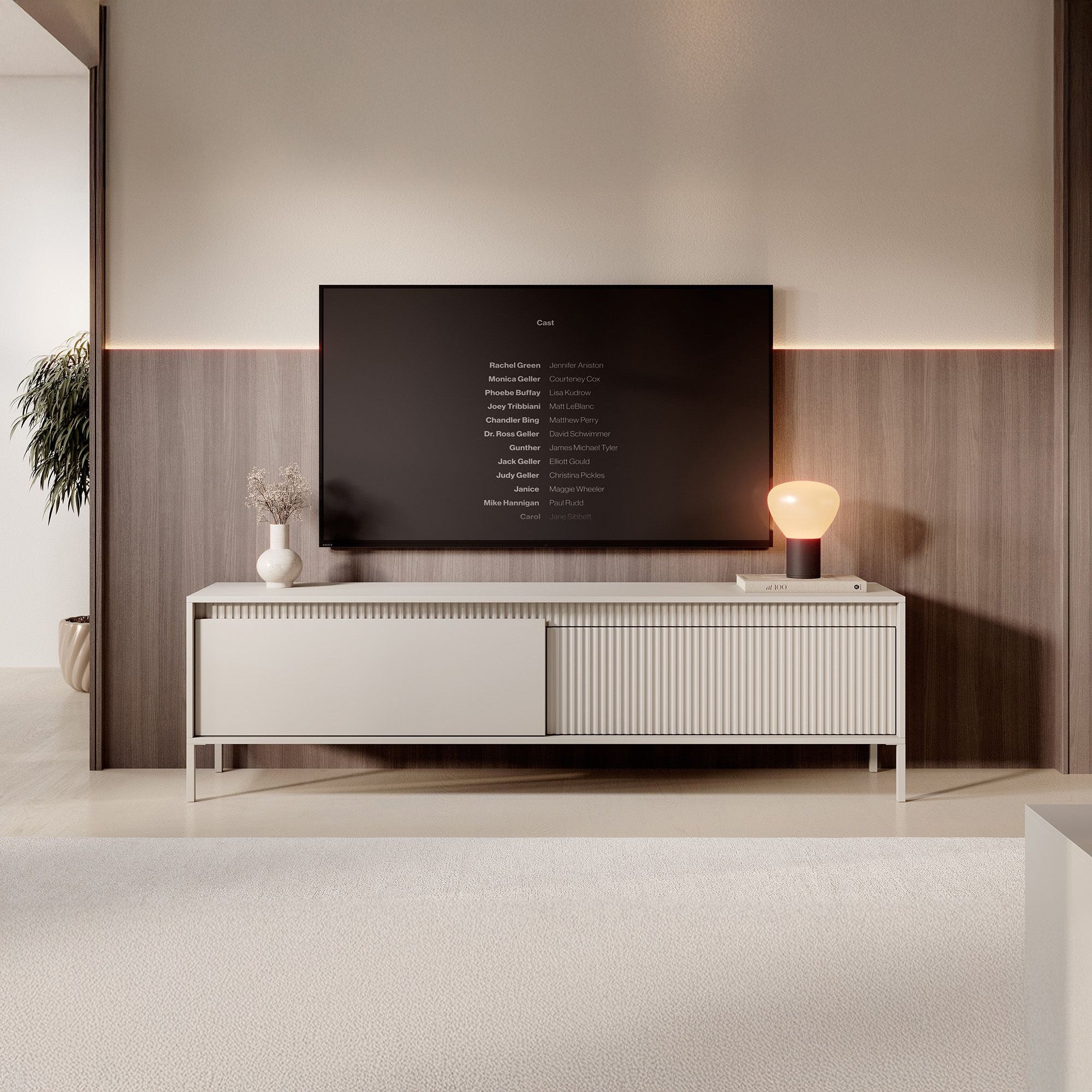 Saran - TV-Meubel - Beige  - 187x40x53 cm