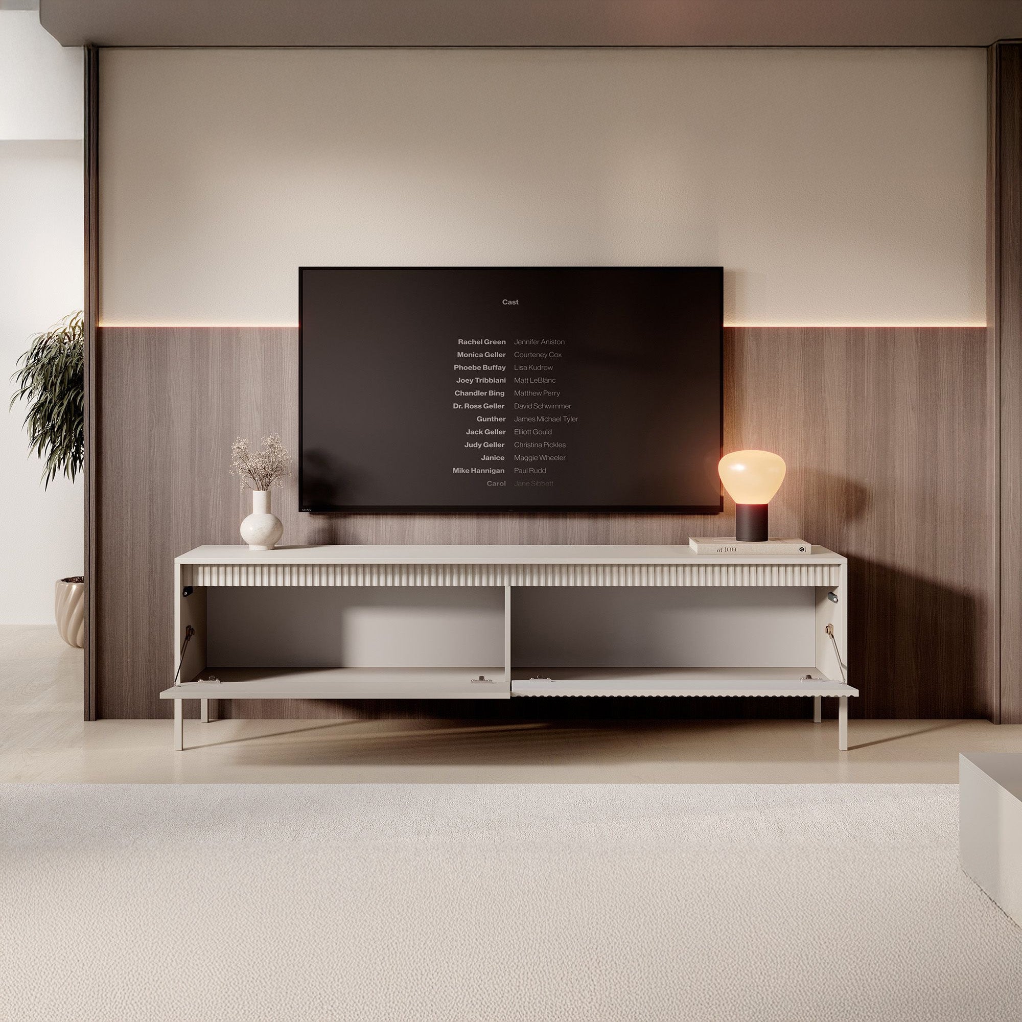 Saran - TV-Meubel - Beige  - 187x40x53 cm