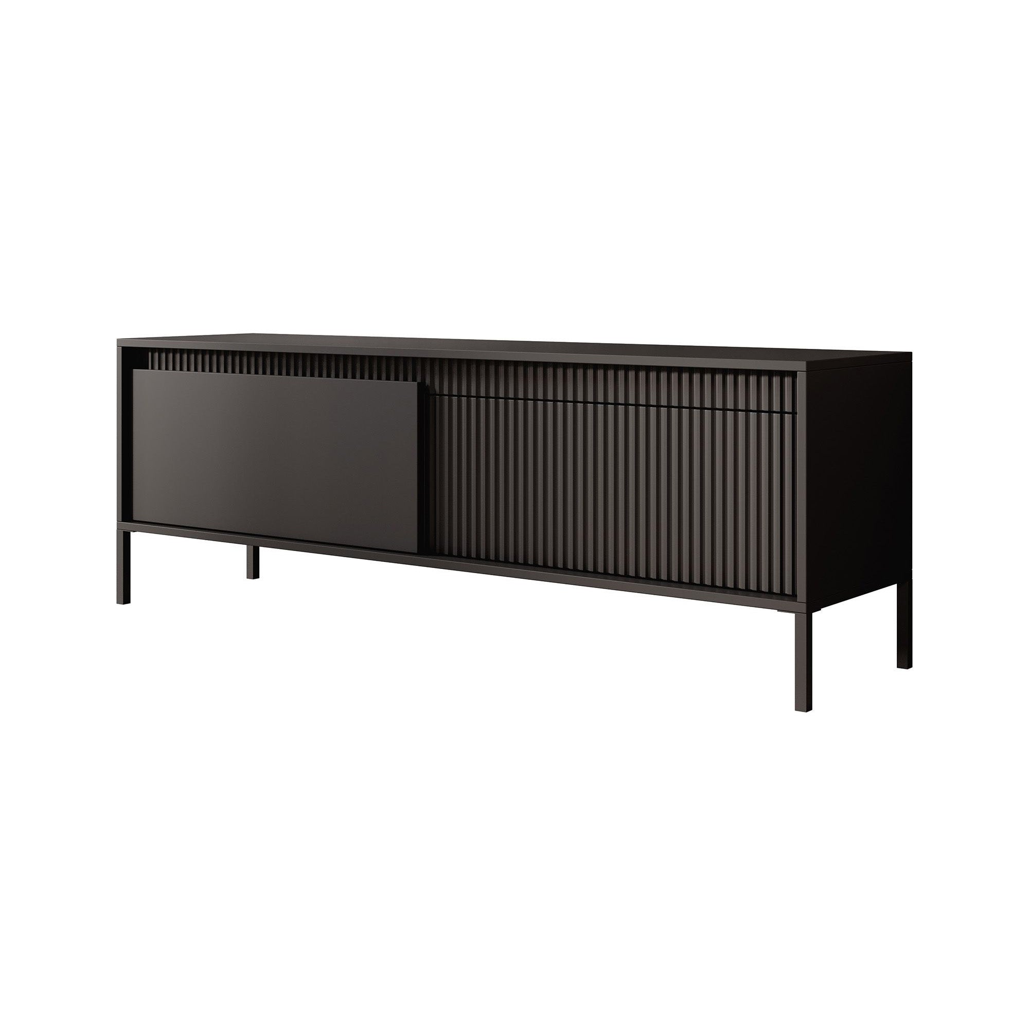 Saran - TV-Meubel - Mat zwart  - 154x40x53 cm