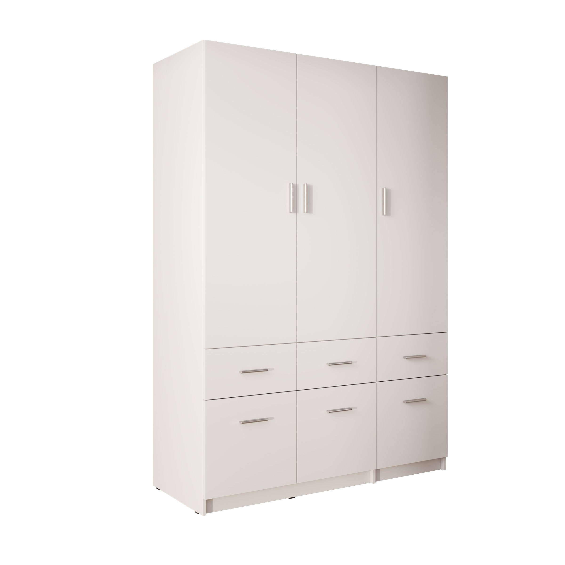 Savaneta - Kledingkast 3-deurs - Wit - 136x54x198 cm