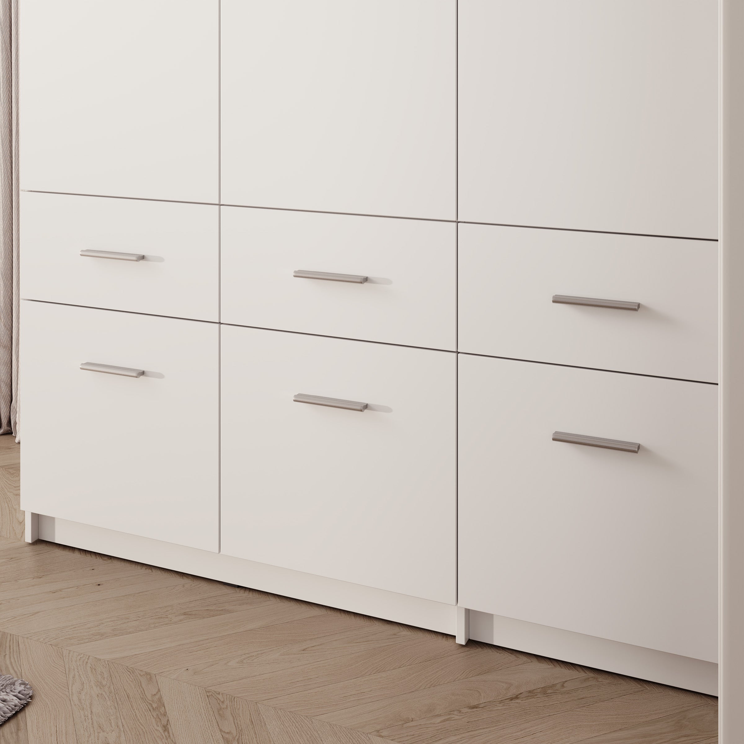 Savaneta - Kledingkast 3-deurs - Wit - 136x54x198 cm