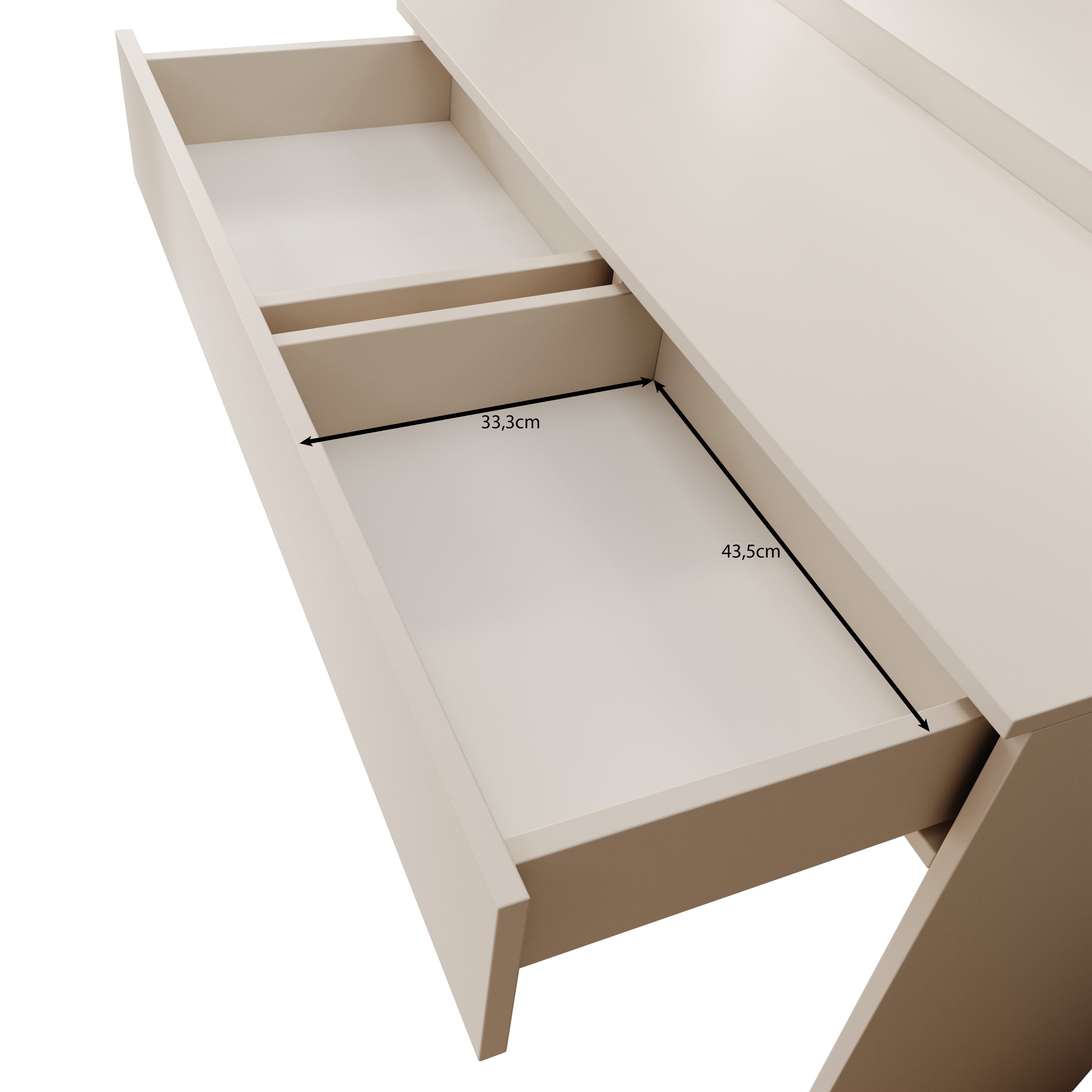 Savoy - Kaptafel met spiegel en verlichting - Beige - 100x43x143 cm