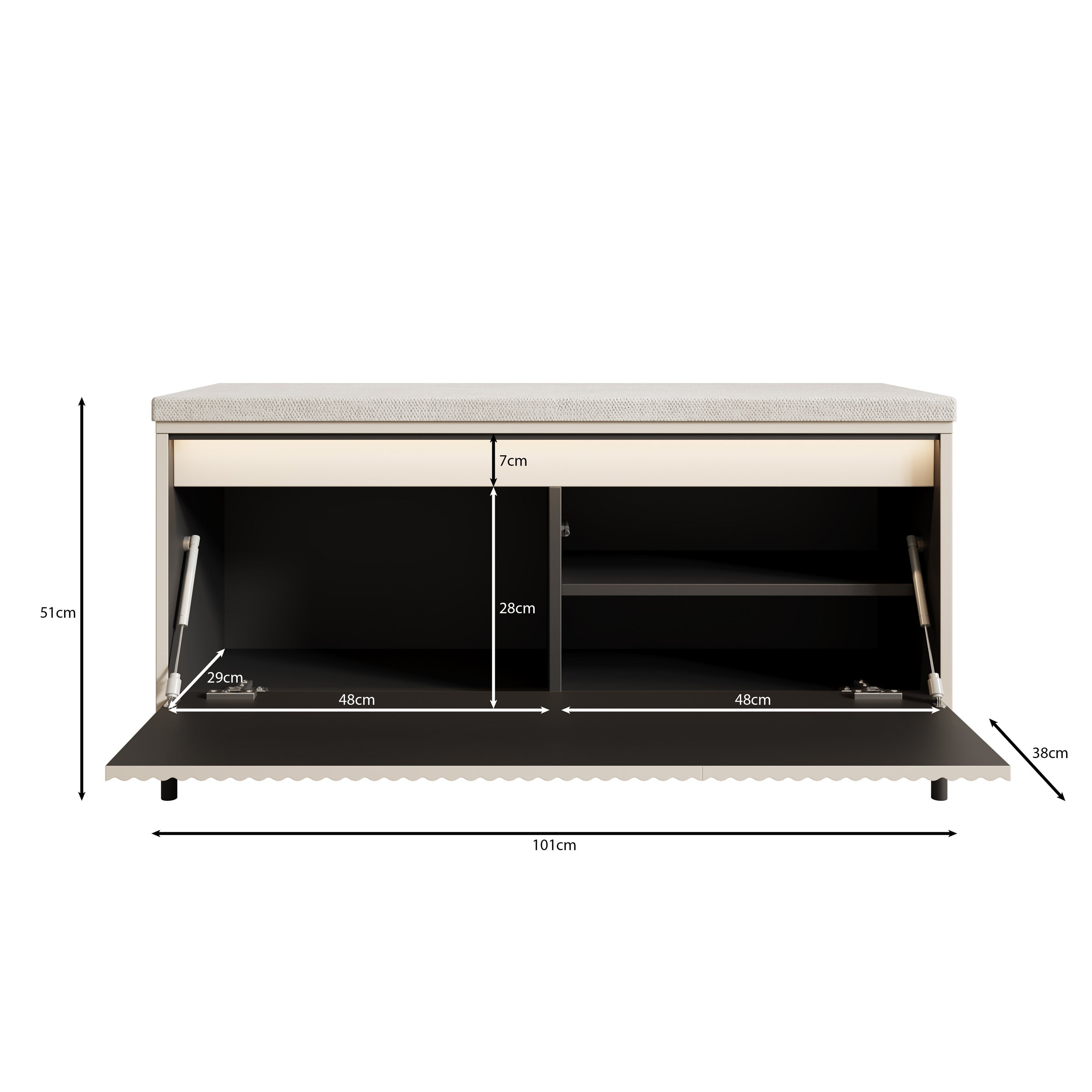 Schoenenkast - Timoteo - Beige - 101x38x51 cm