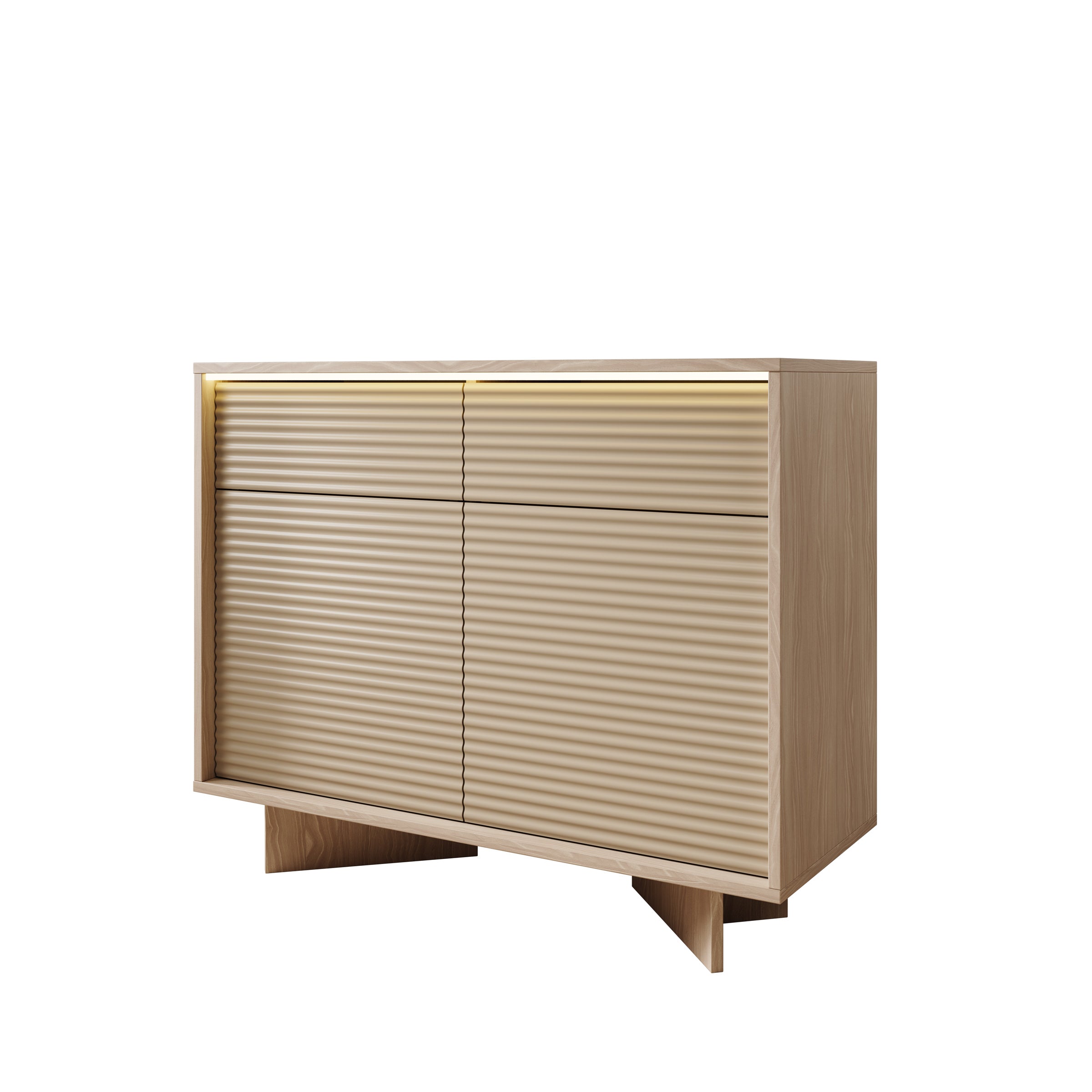 Selvio - Dressoir - Cappuccino / Eikenpatroon - 104x40x84 cm