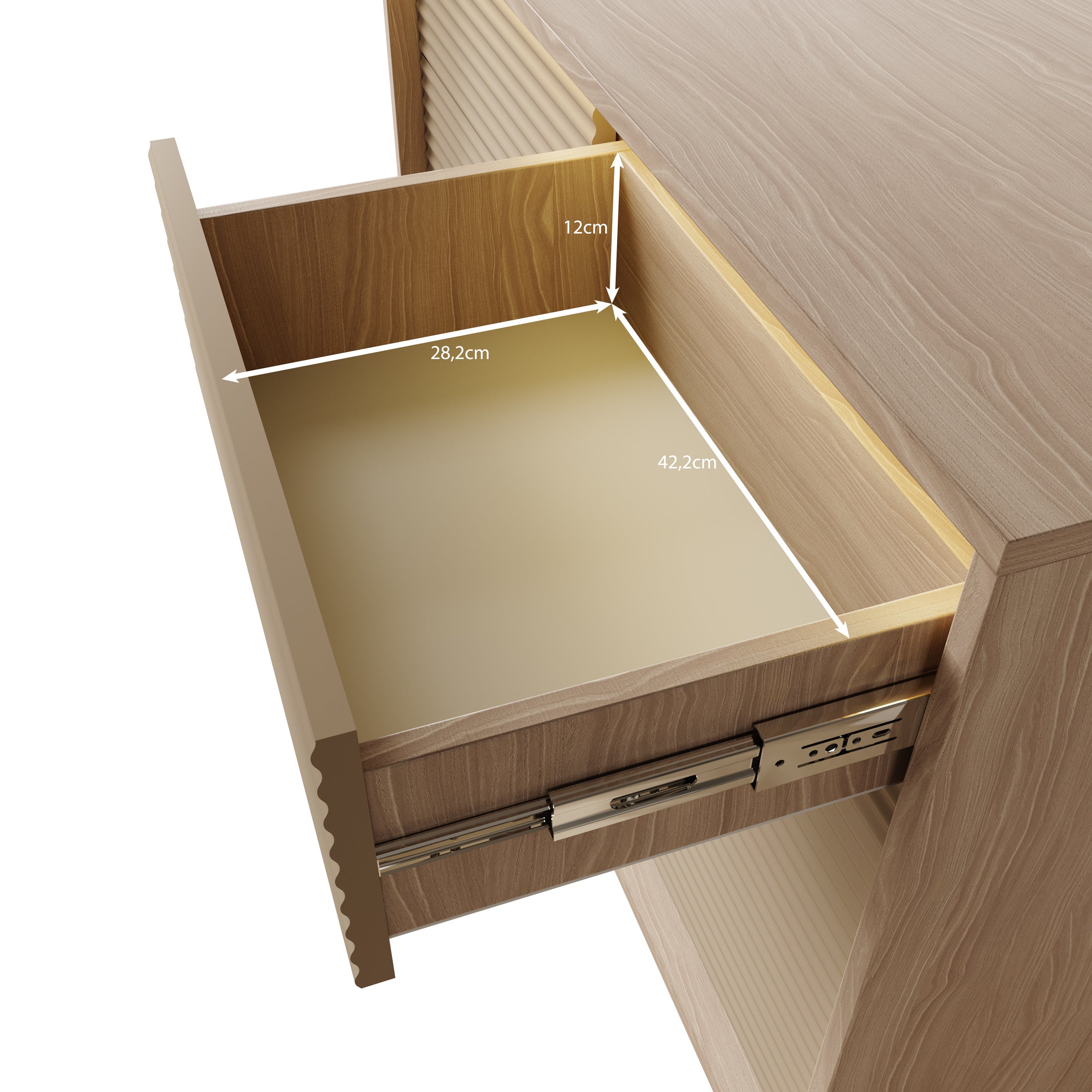 Selvio - Dressoir - Cappuccino / Eikenpatroon - 104x40x84 cm