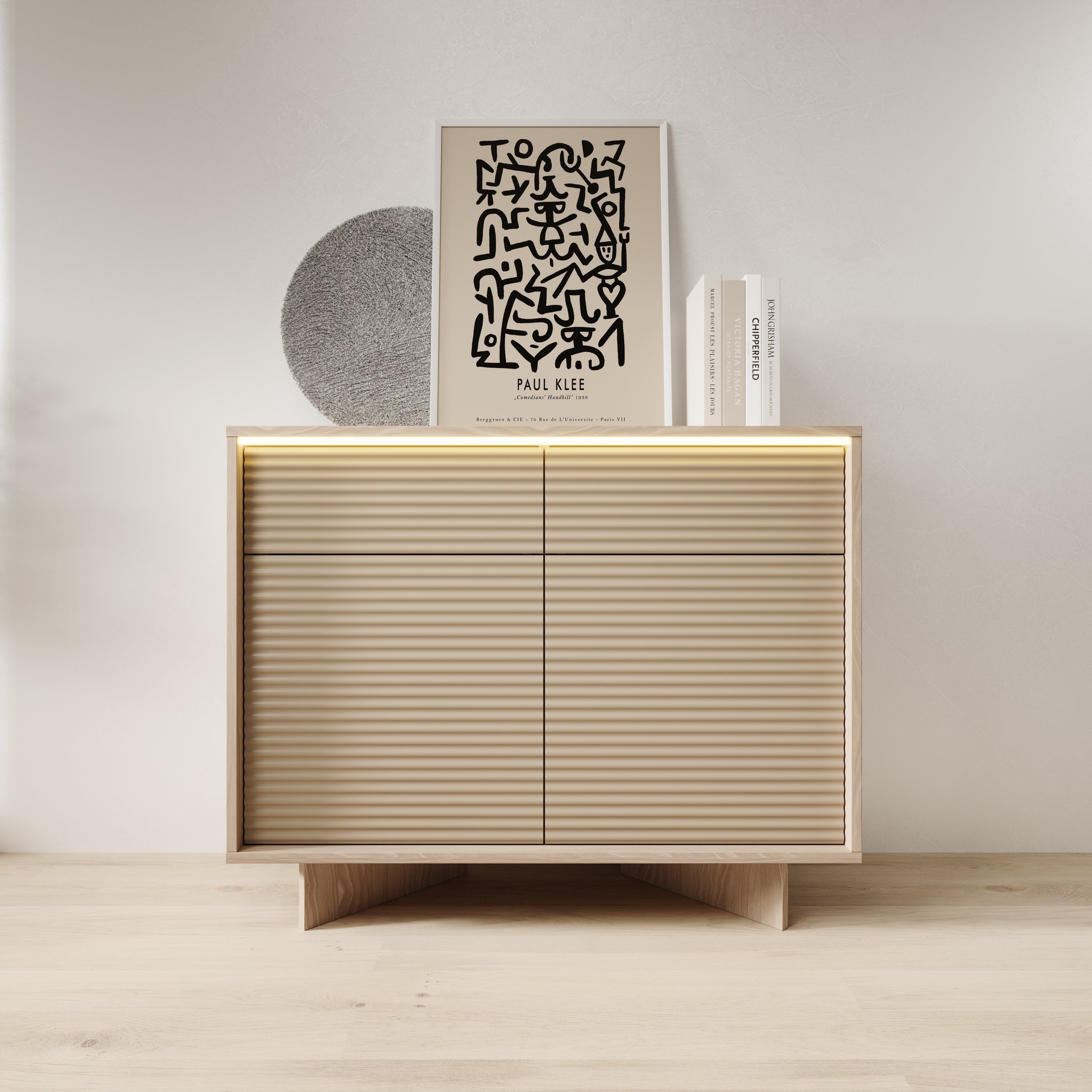Selvio - Dressoir - Cappuccino / Eikenpatroon - 104x40x84 cm