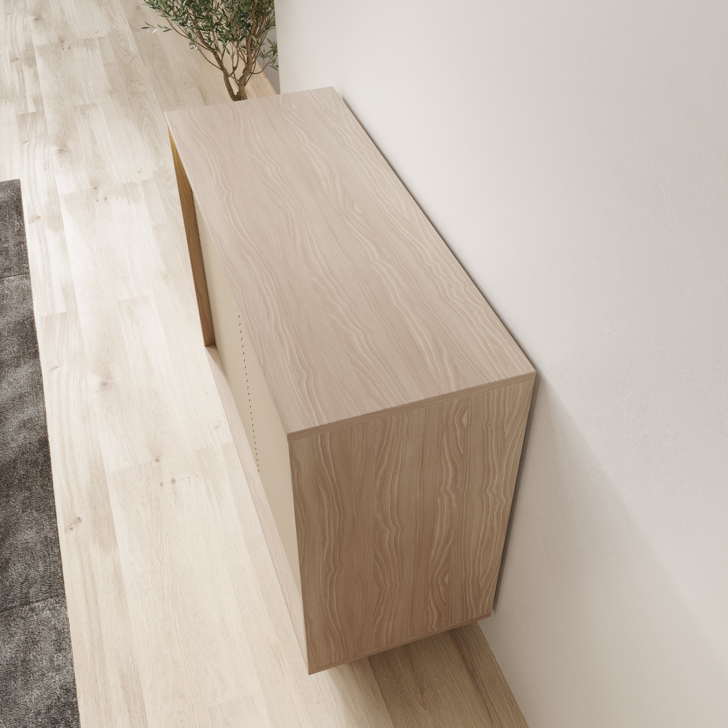 Selvio - Dressoir - Cappuccino / Eikenpatroon - 104x40x84 cm