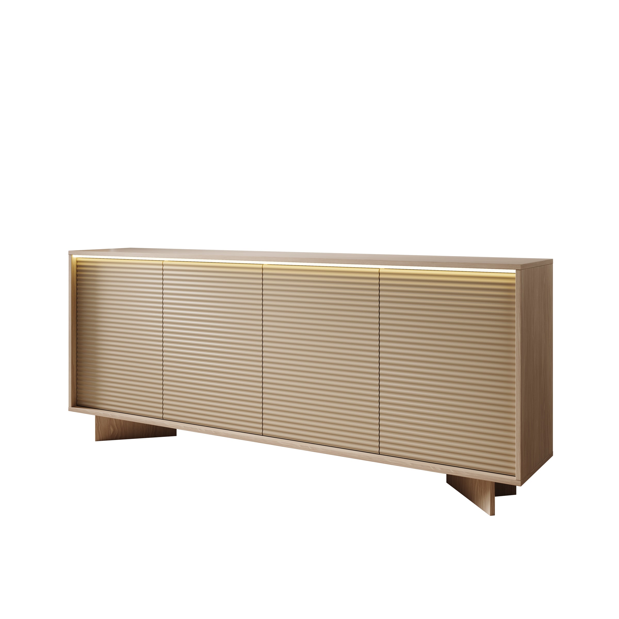 Selvio - Dressoir - Cappuccino / Eikenpatroon - 204x40x84 cm