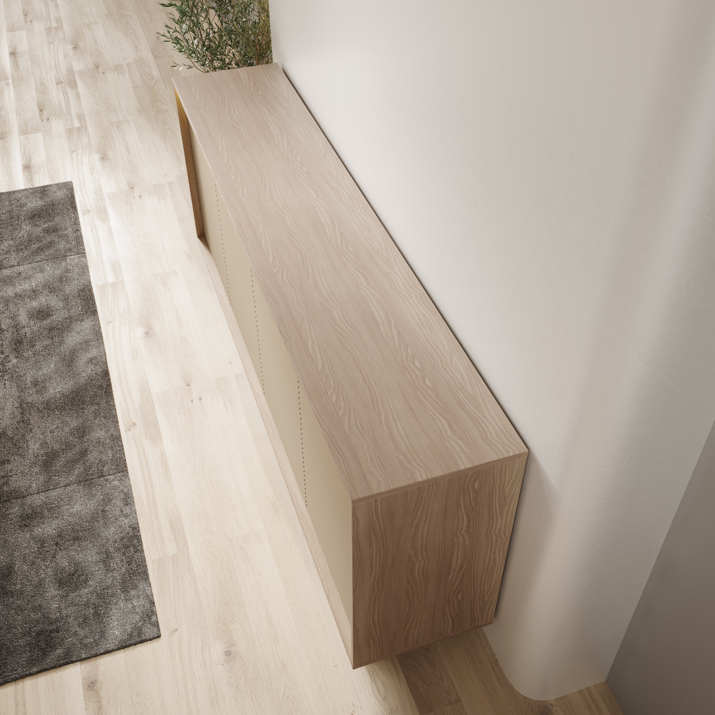 Selvio - Dressoir - Cappuccino / Eikenpatroon - 204x40x84 cm