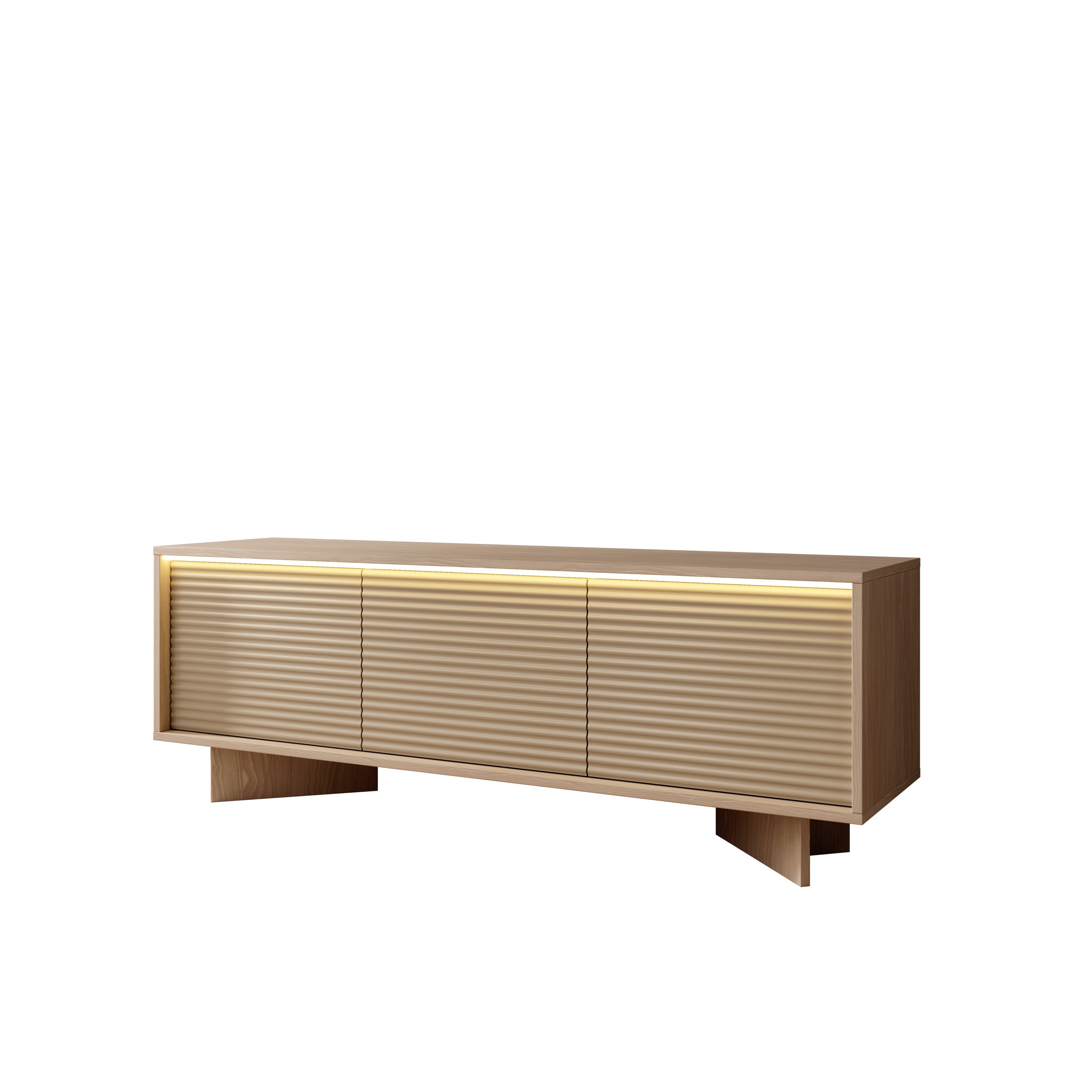Selvio - TV-Meubel - Cappuccino / Eikenpatroon - 154x40x54 cm