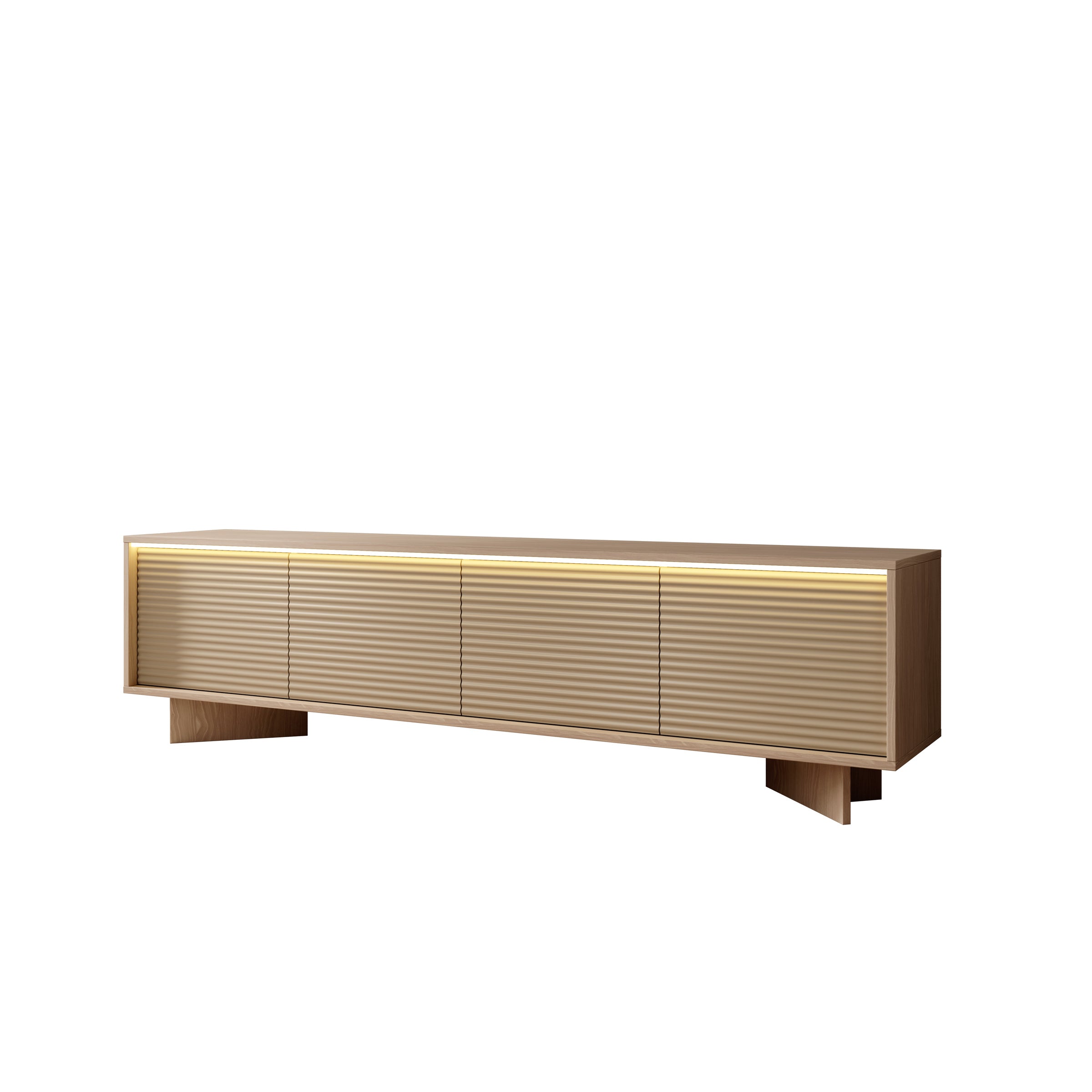 Selvio - TV-Meubel - Cappuccino / Eikenpatroon - 204x40x54 cm