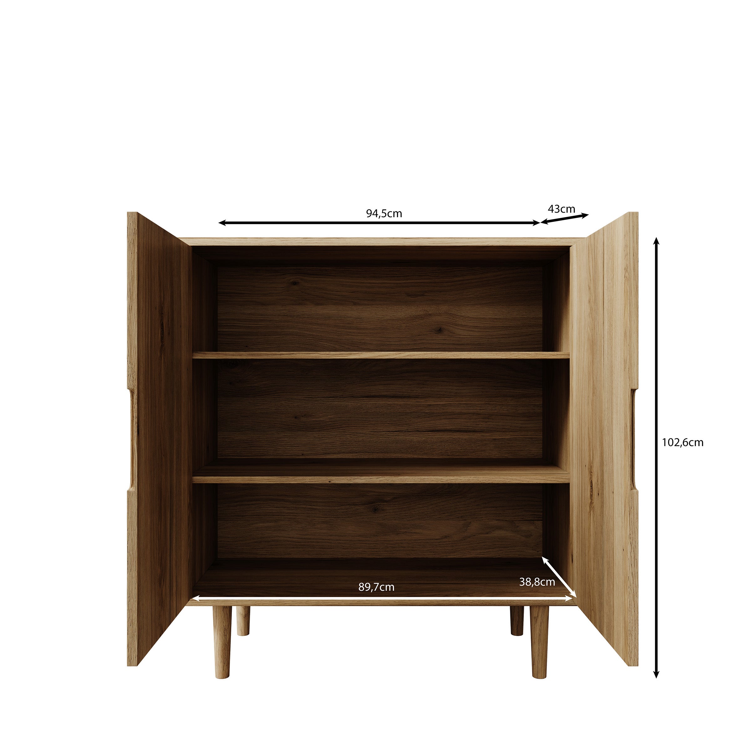 Selwood - Dressoir - Eikenpatroon - 95x43x103 cm