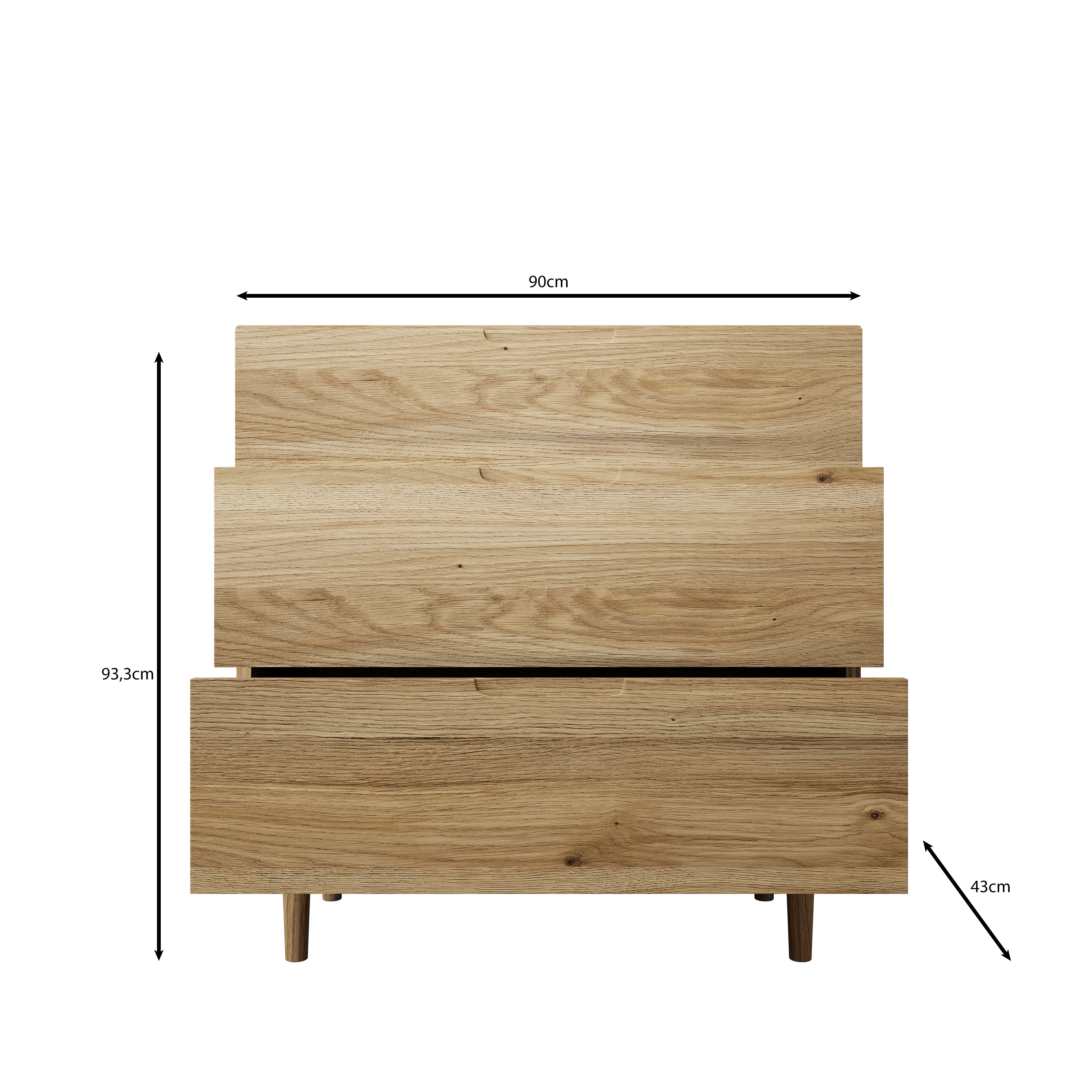 Selwood - Ladekast - Eikenpatroon - 90x43x93 cm