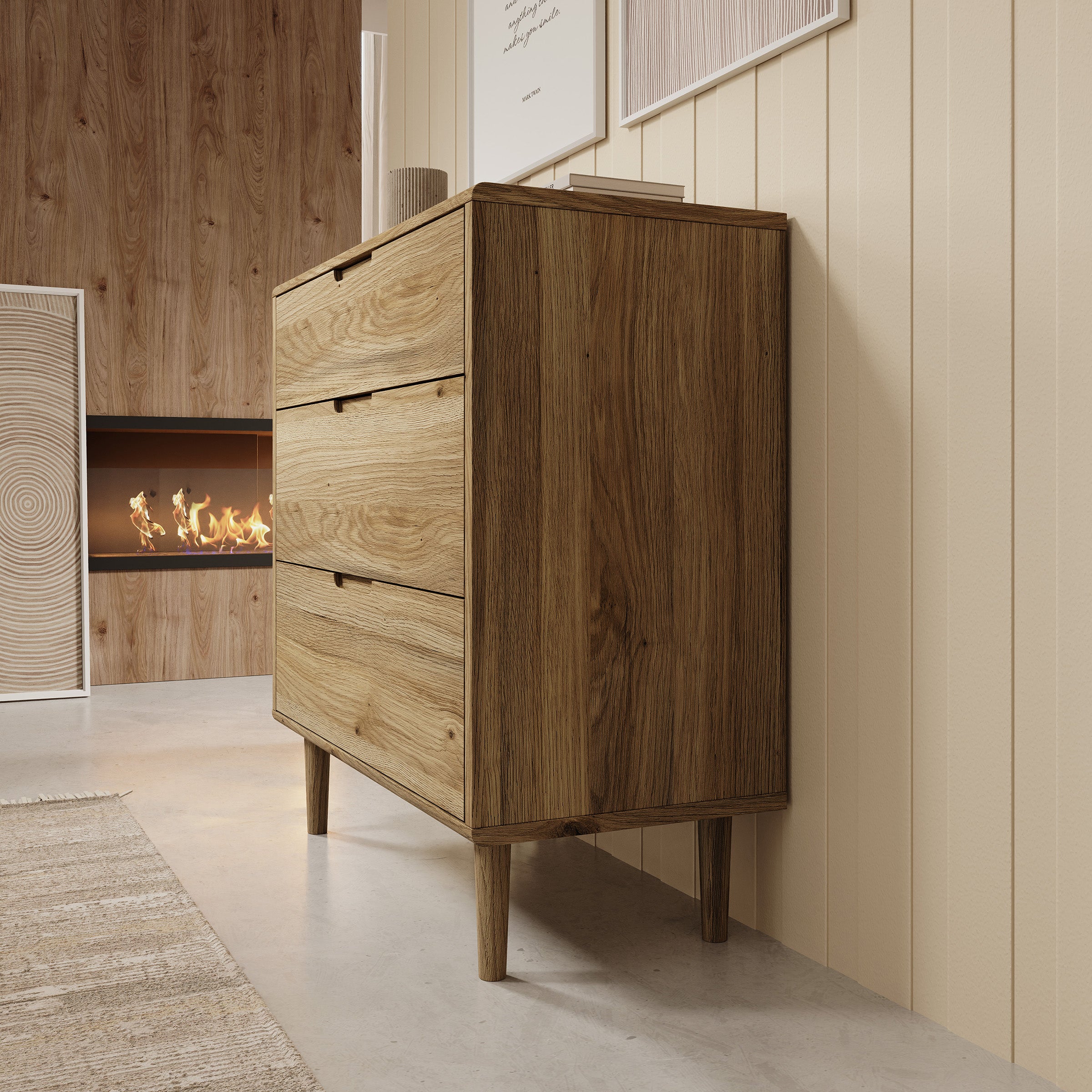 Selwood - Ladekast - Eikenpatroon - 90x43x93 cm