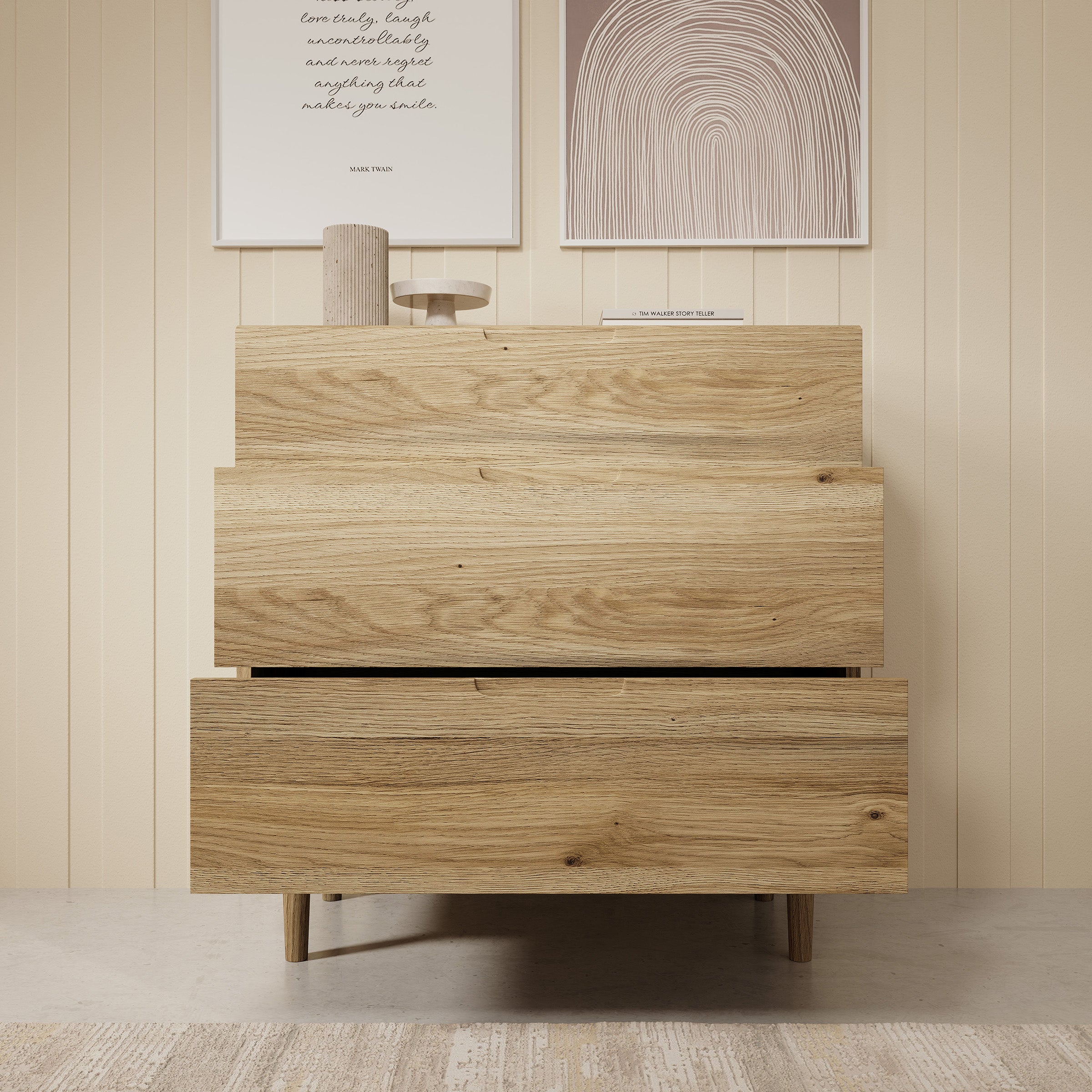 Selwood - Ladekast - Eikenpatroon - 90x43x93 cm