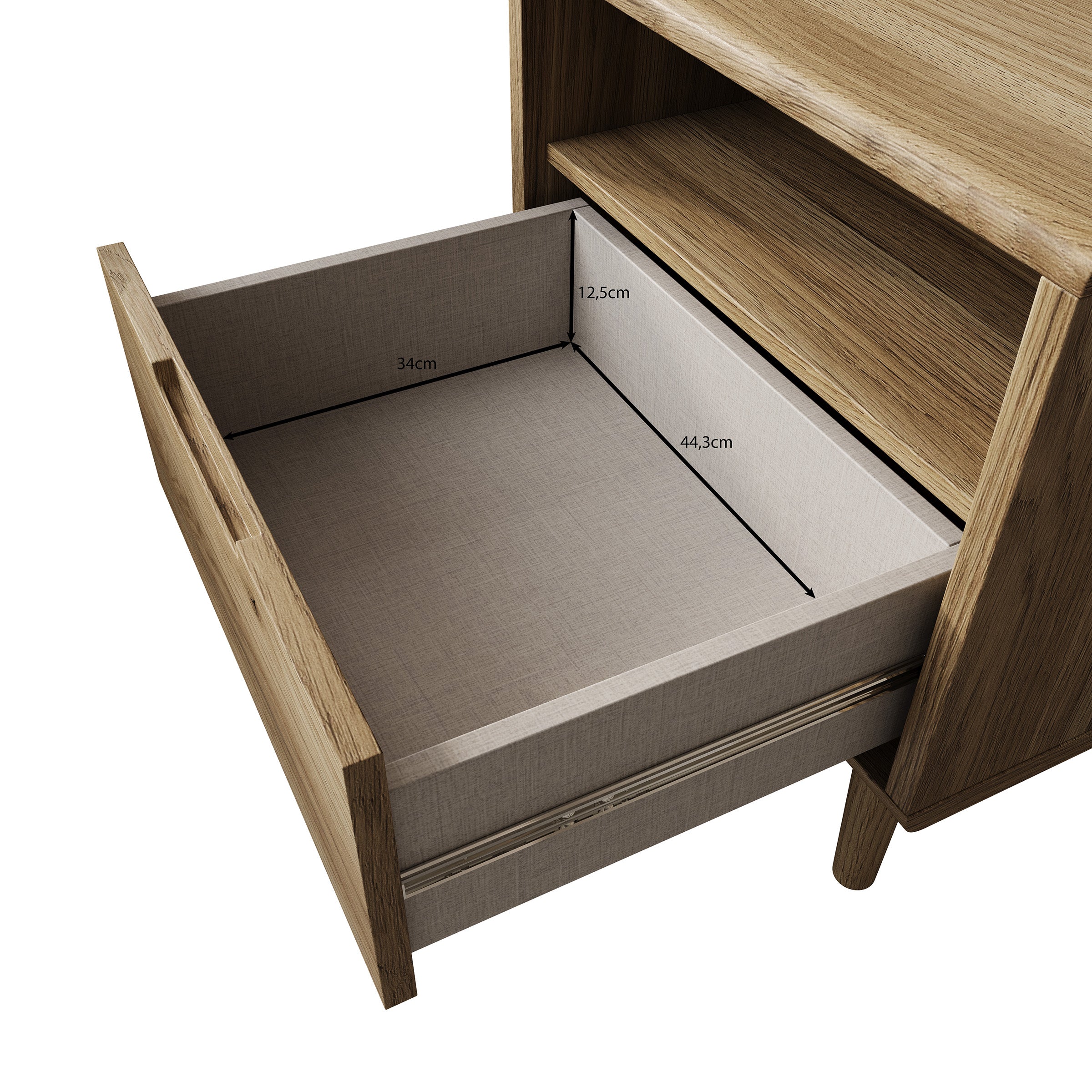 Selwood - Nachtkastje - Eikenpatroon - 55x43x58 cm