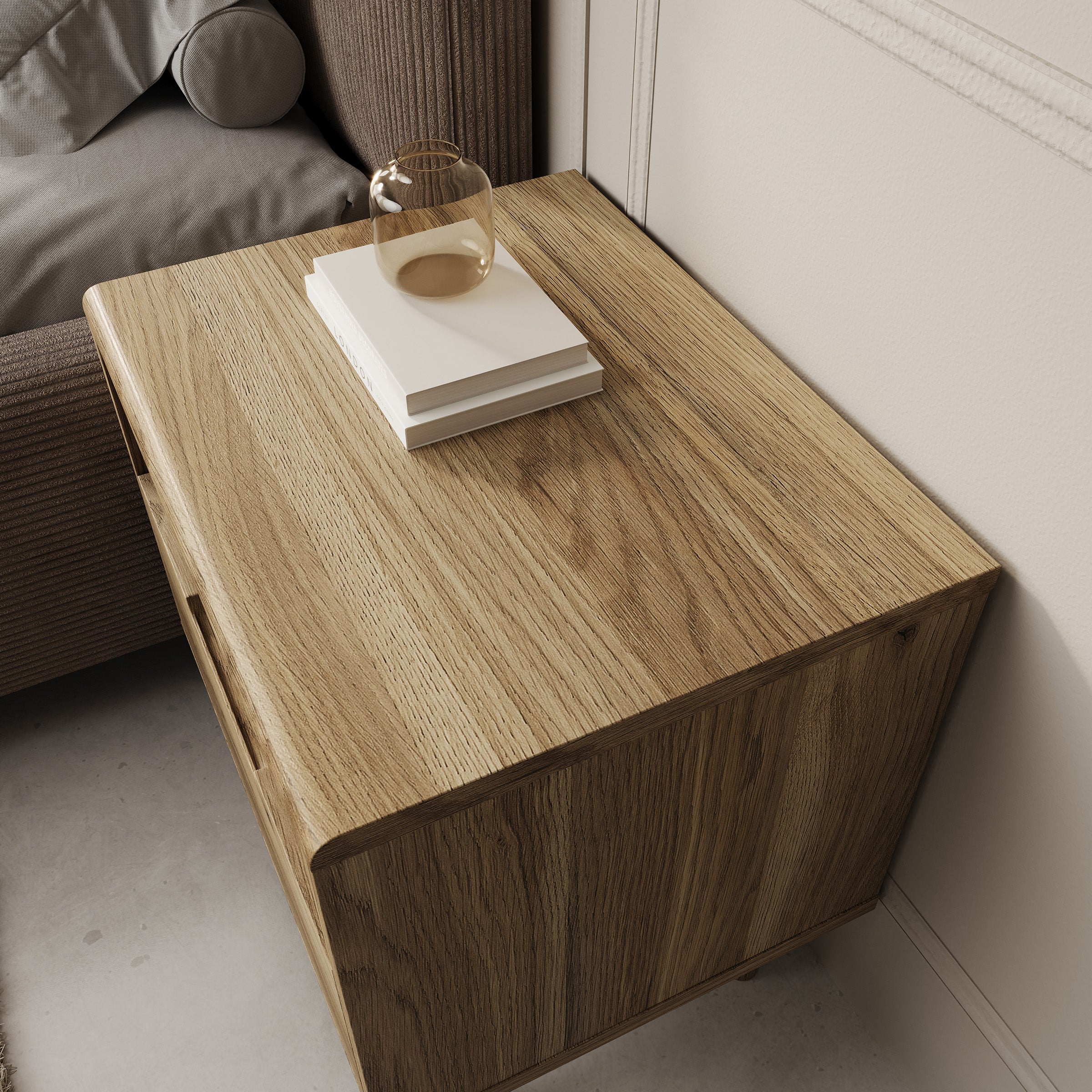 Selwood - Nachtkastje - Eikenpatroon - 55x43x58 cm