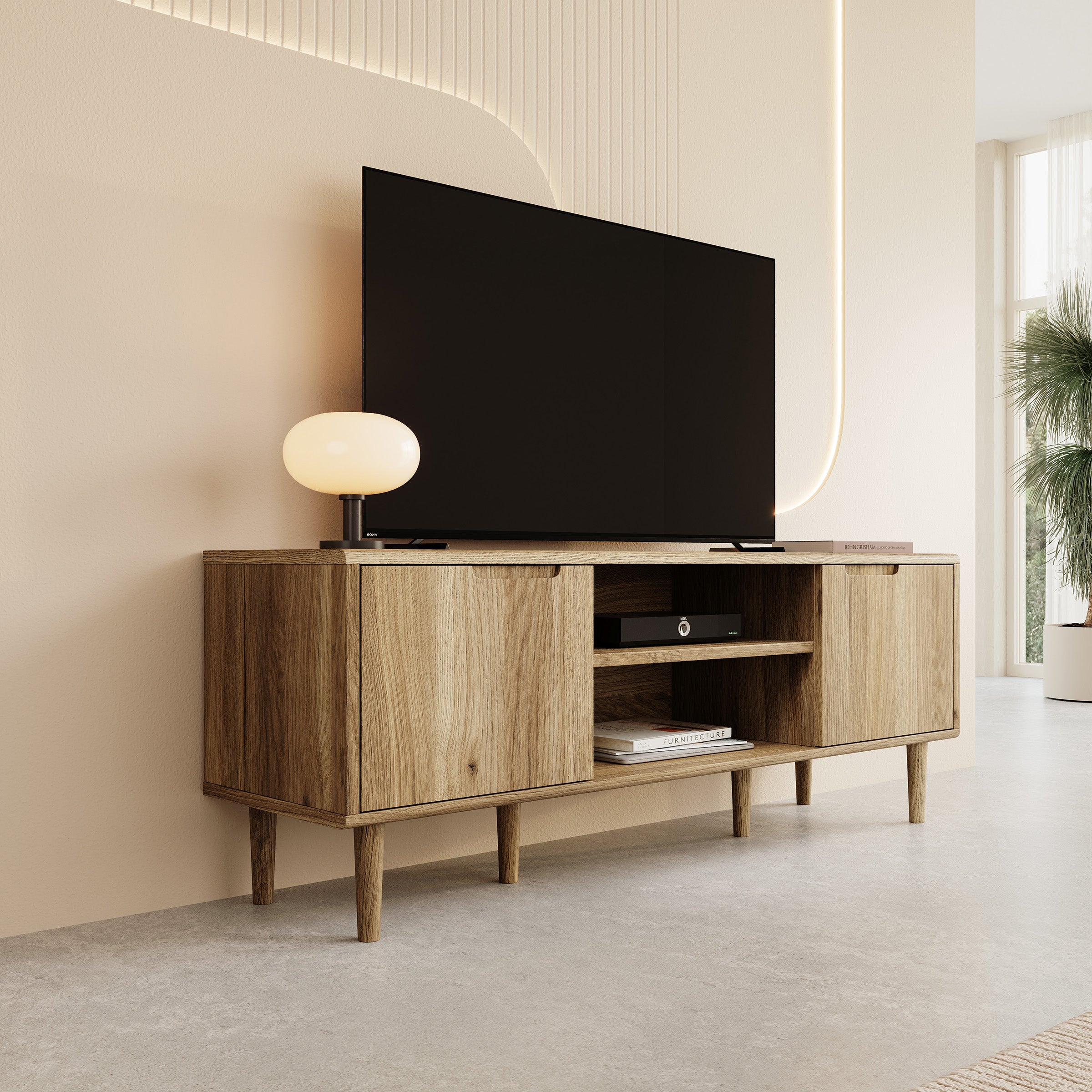 Selwood - TV-Meubel - Eikenpatroon - 154x43x58 cm