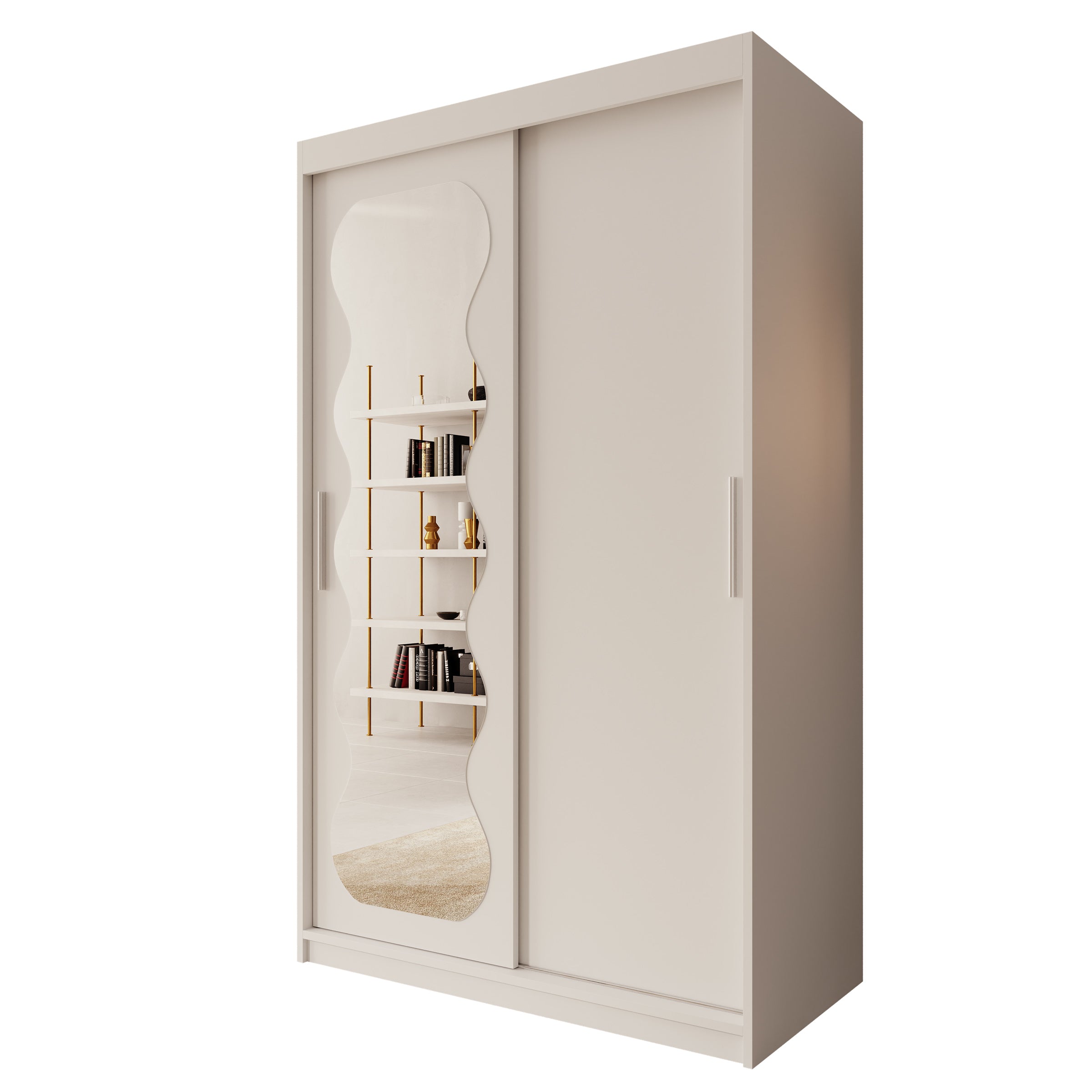 Sentoji - Kledingkast met 2 schuifdeuren - Wit - 120x62x200 cm