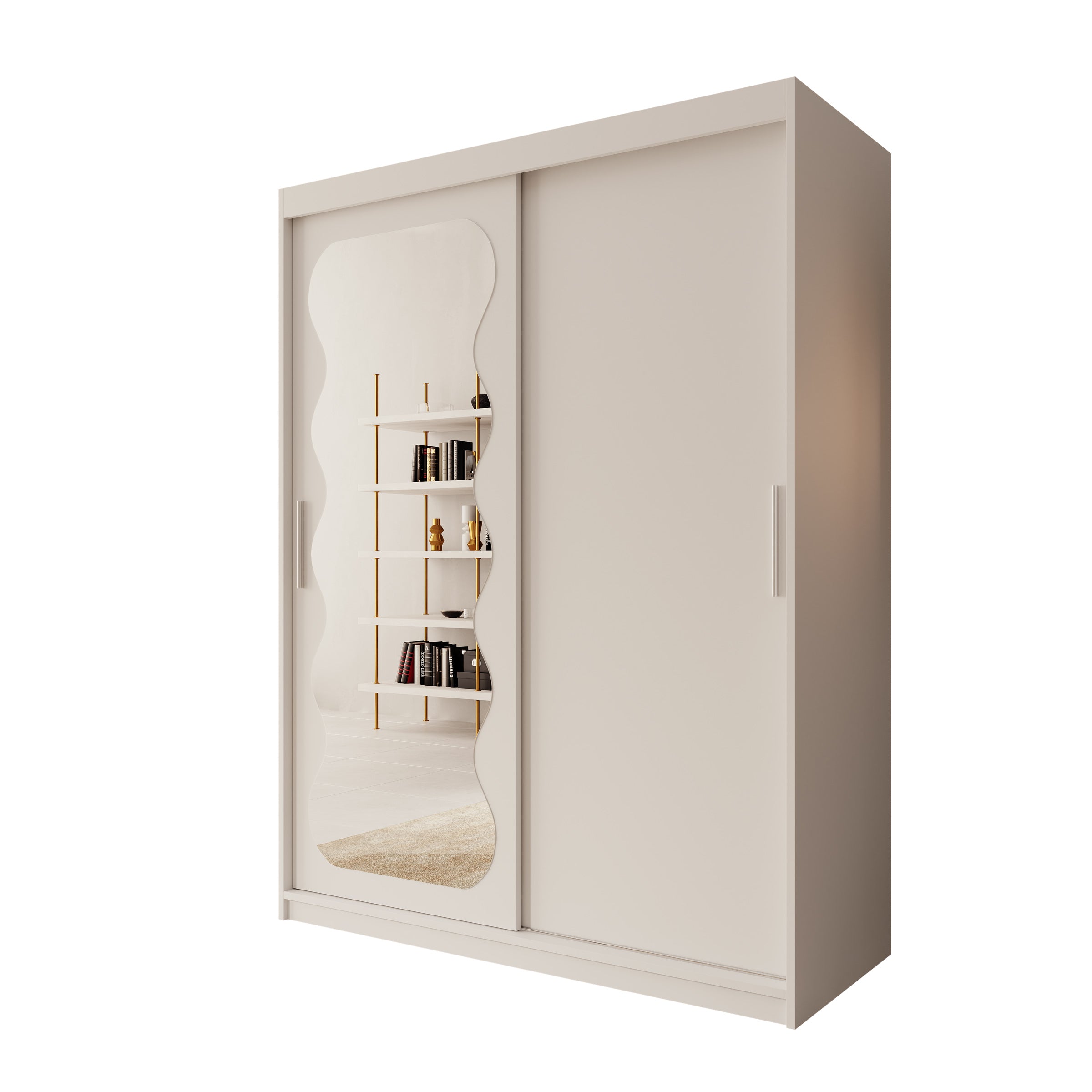 Sentoji - Kledingkast met 2 schuifdeuren - Wit - 150x62x200 cm