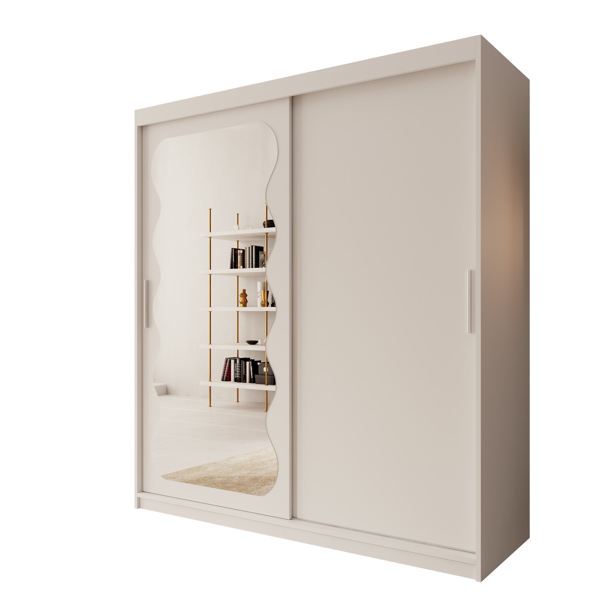 Sentoji - Kledingkast met 2 schuifdeuren - Wit - 180x62x200 cm