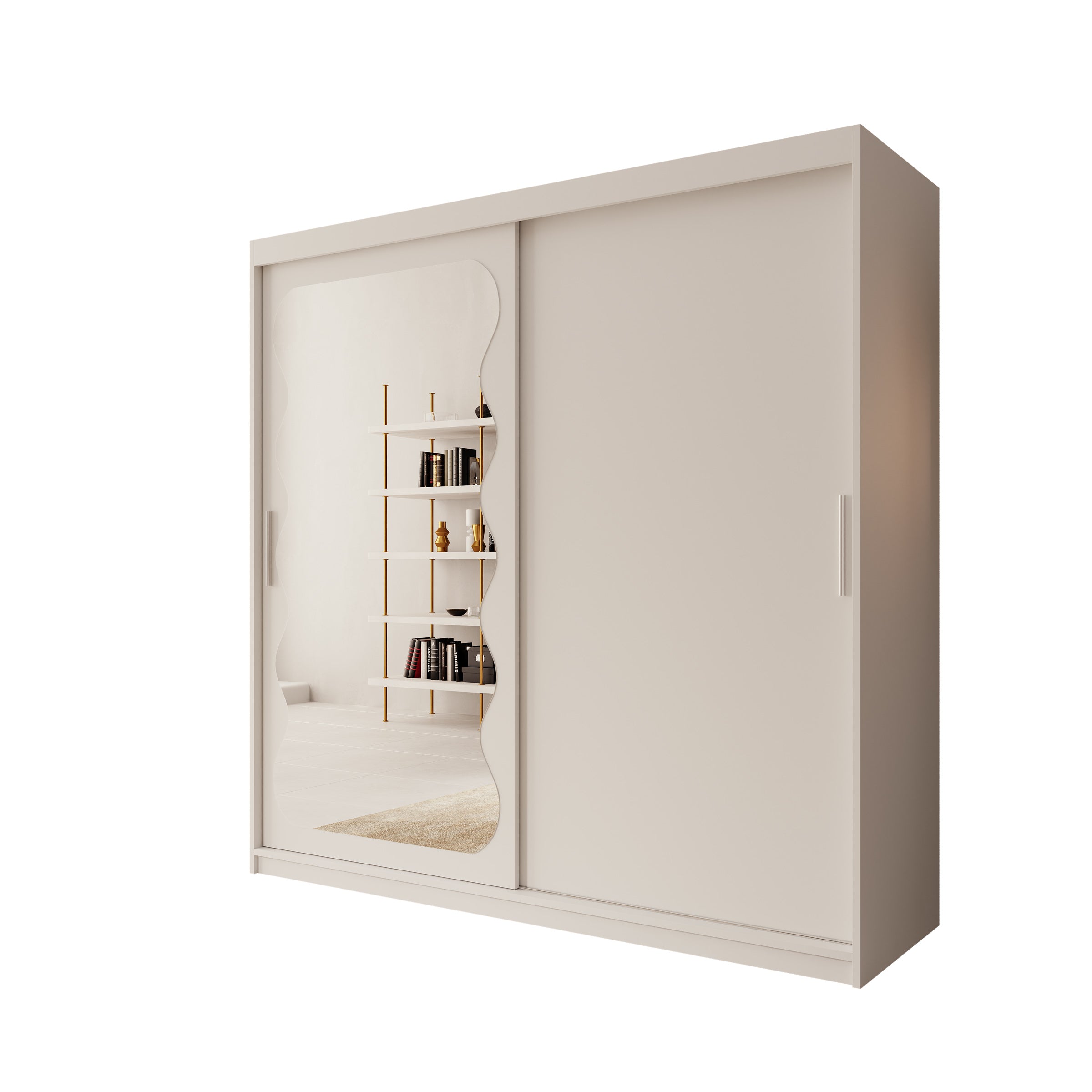 Sentoji - Kledingkast met 2 schuifdeuren - Wit - 200x62x200 cm