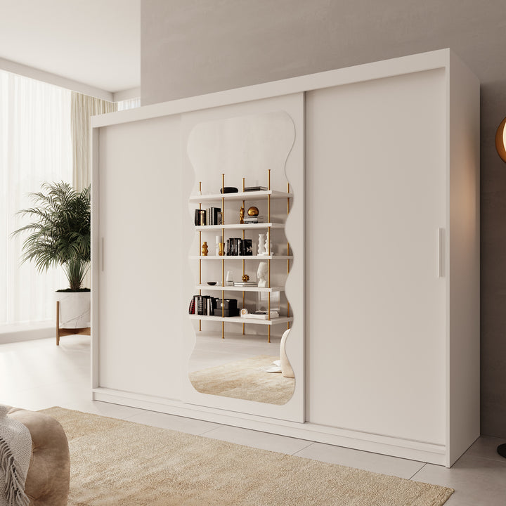 Sentoji - Kledingkast met 3 schuifdeuren - Wit - 250x62x200 cm