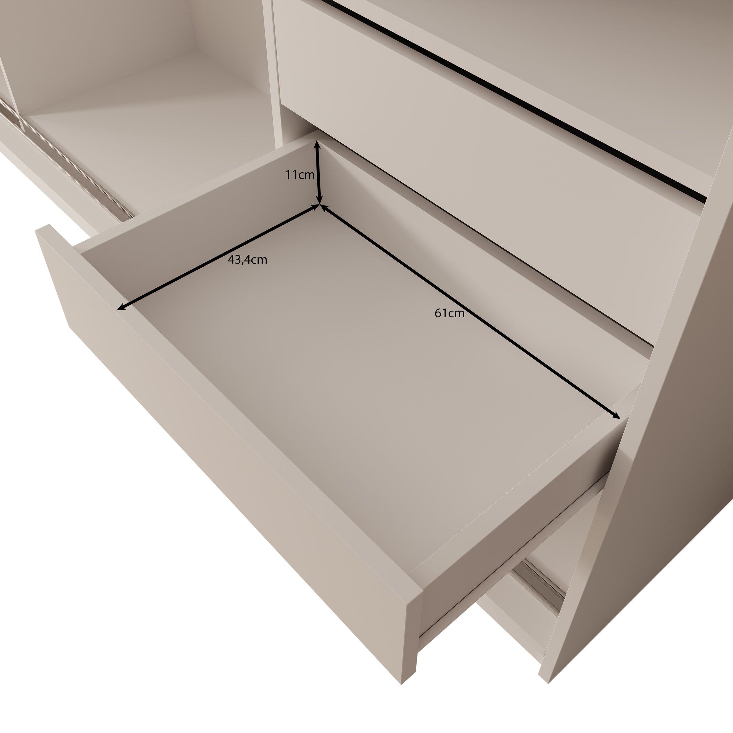 Sentoji - Kledingkast met 3 schuifdeuren - Wit - 250x62x200 cm