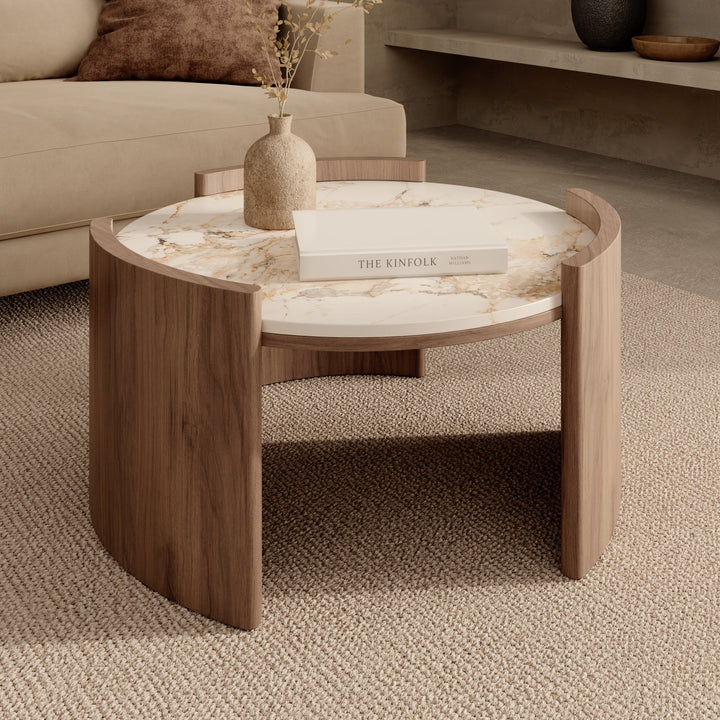Sereno - Salontafel - Keramiek met marmerlook - 80x40 cm