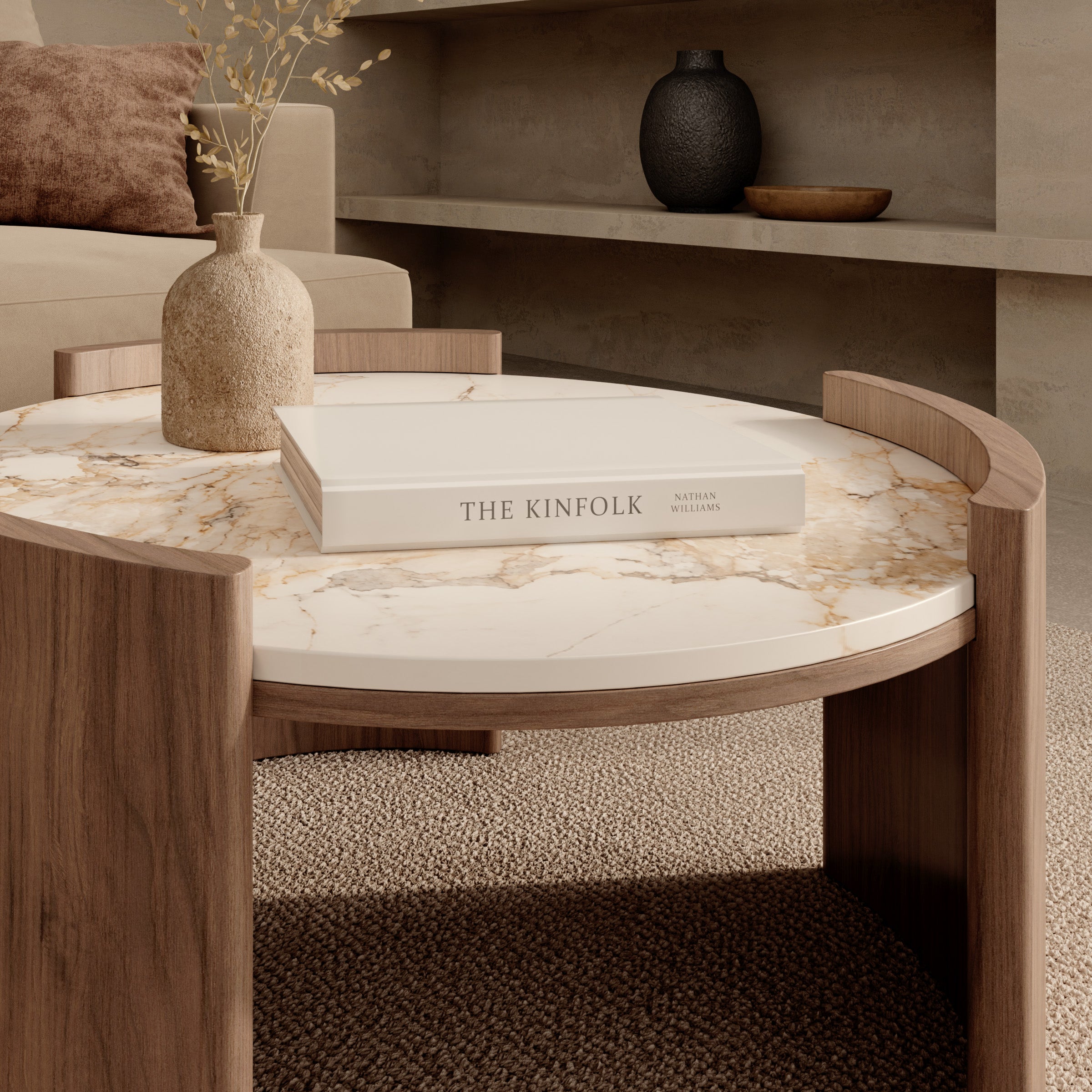 Sereno - Salontafel - Keramiek met marmerlook - 80x40 cm