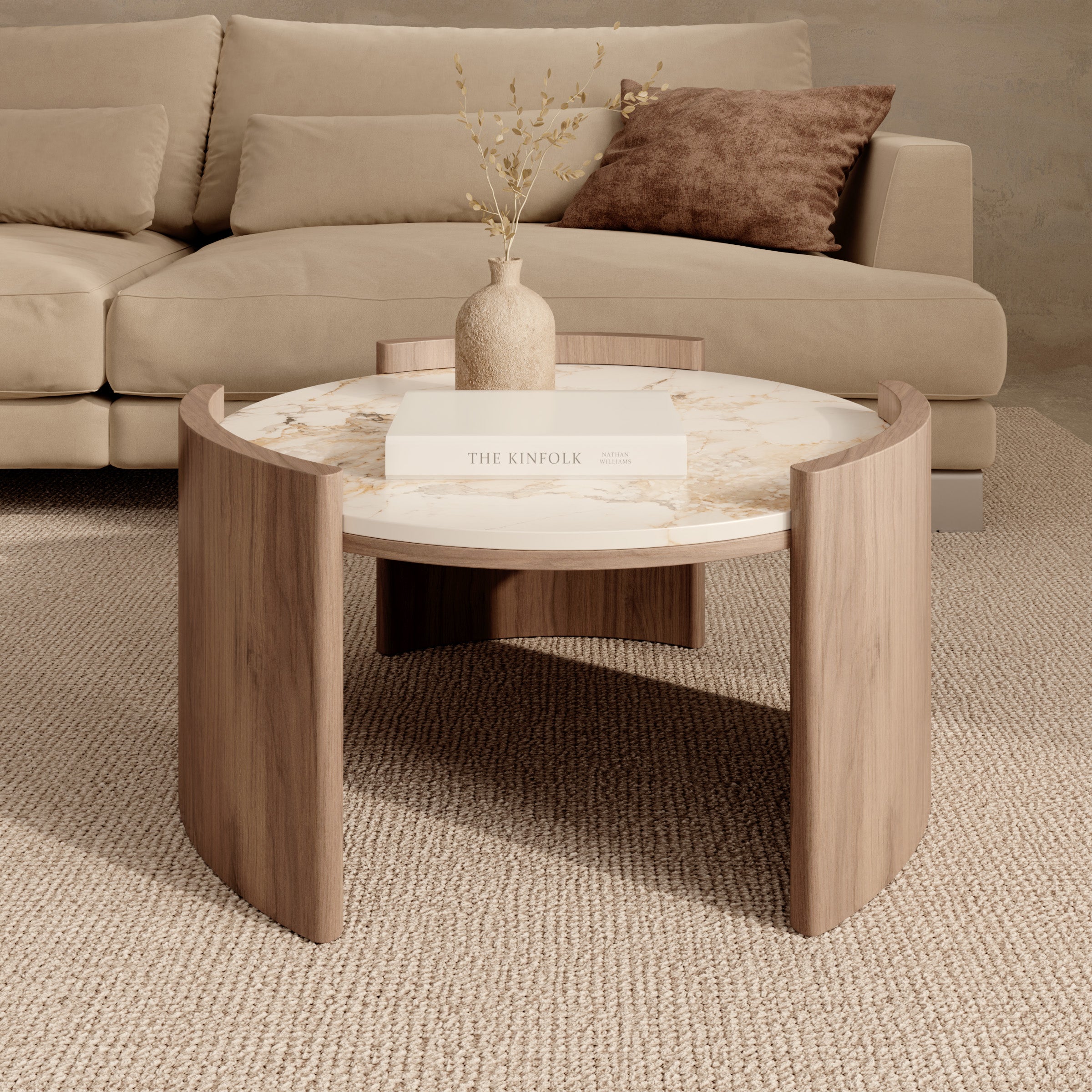 Sereno - Salontafel - Keramiek met marmerlook - 80x40 cm