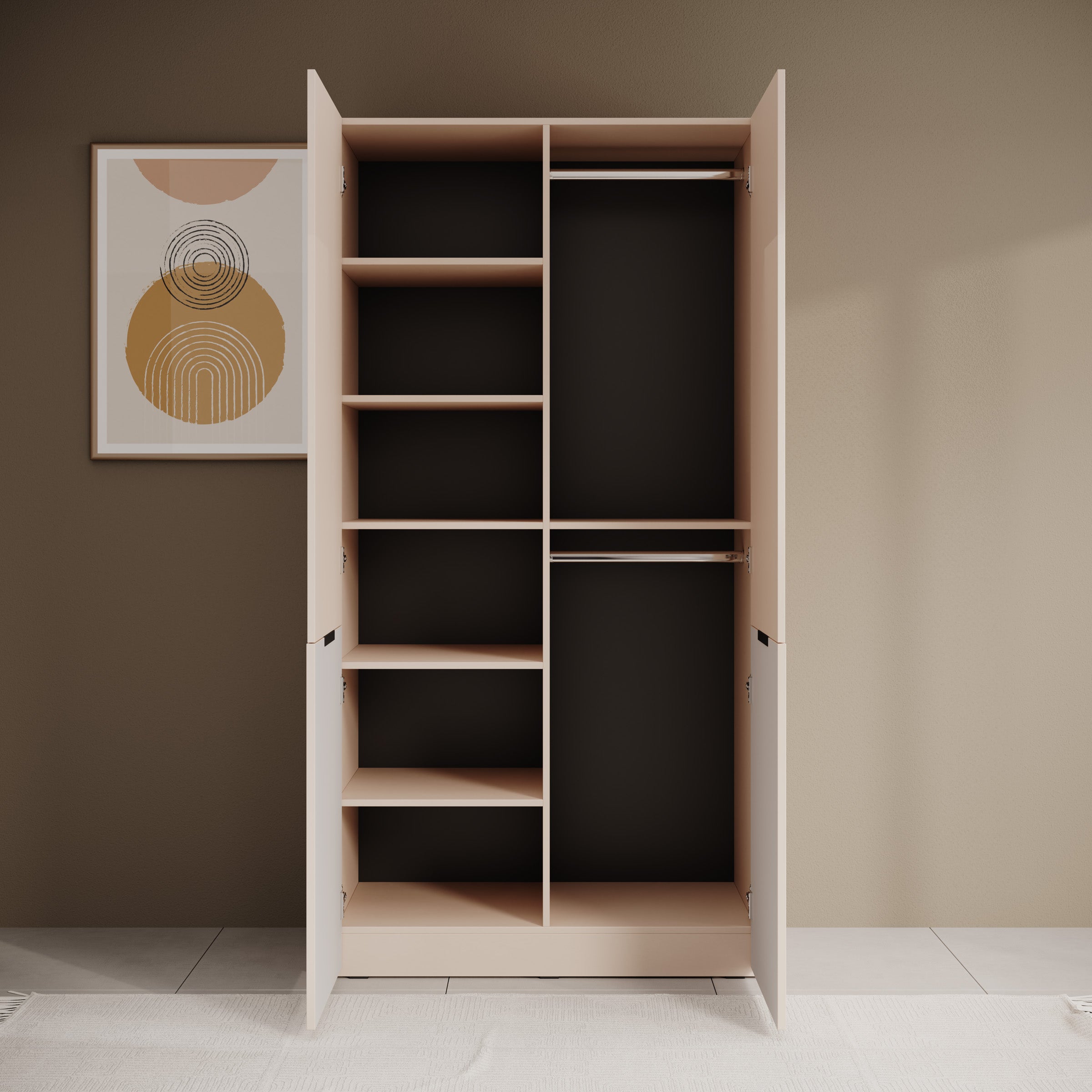 Shelton - Kledingkast 2-deurs - Beige