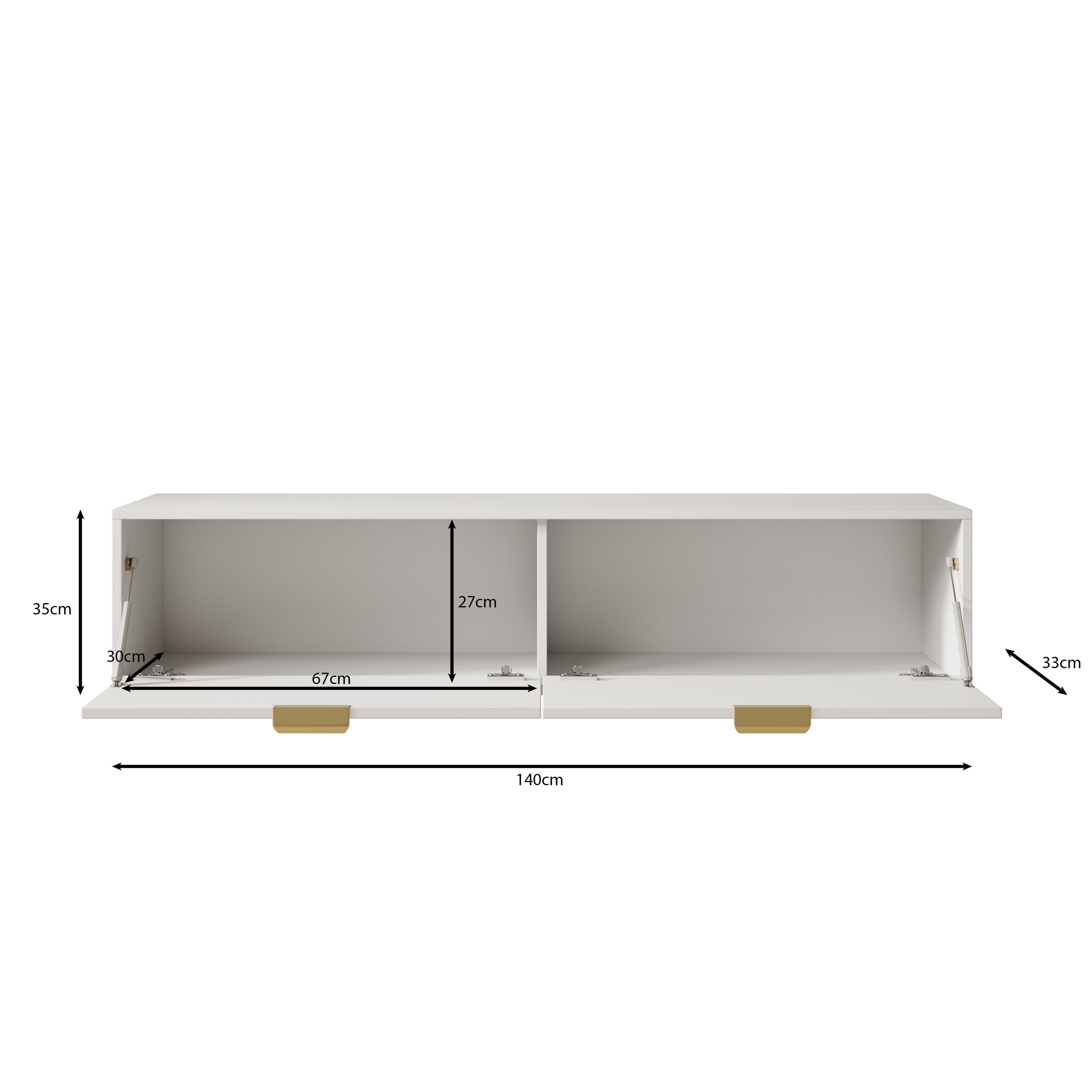 Silas - TV-Meubel - Beige - 140x33x35 cm
