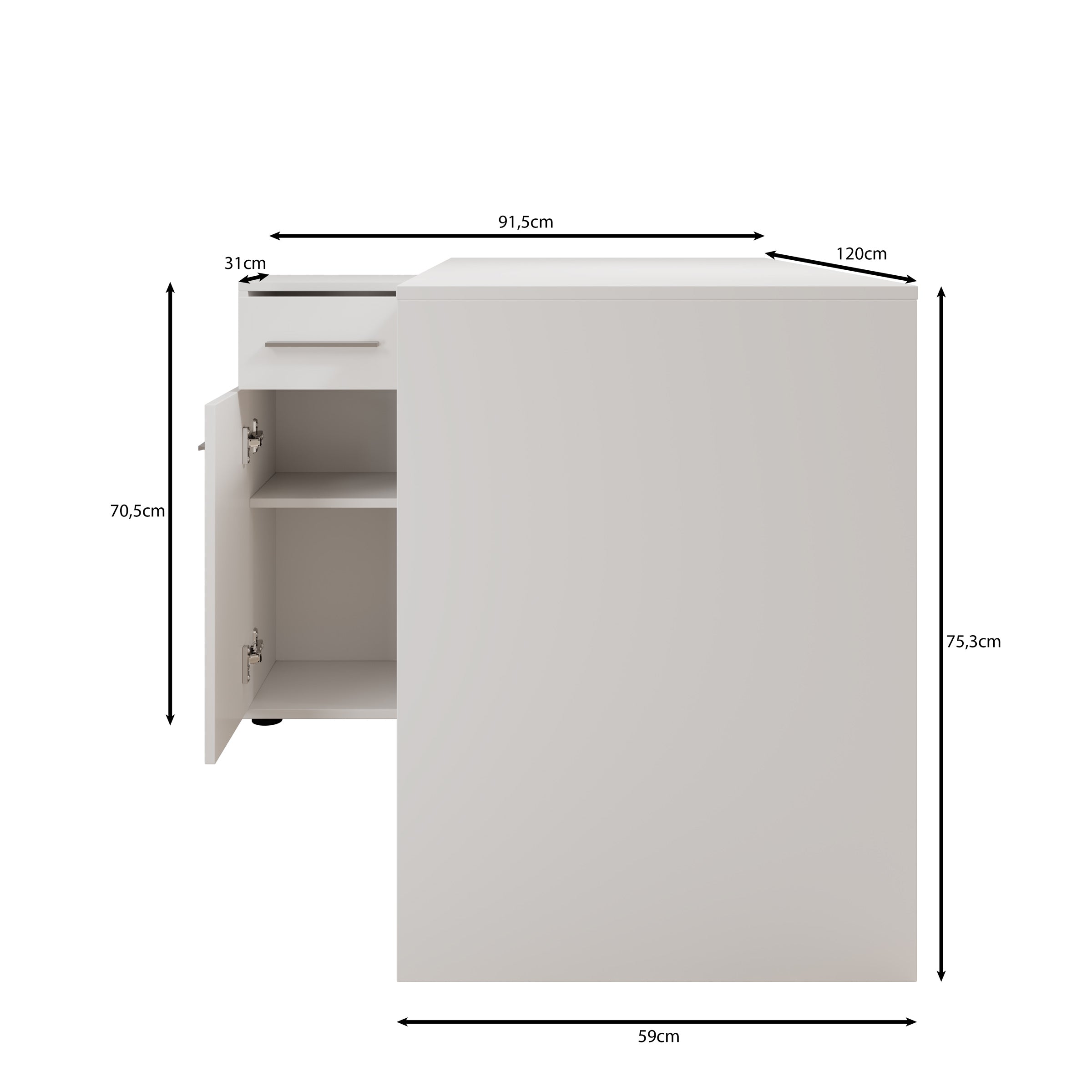 Silky - Bureau - Eiken - 92x120x75 cm