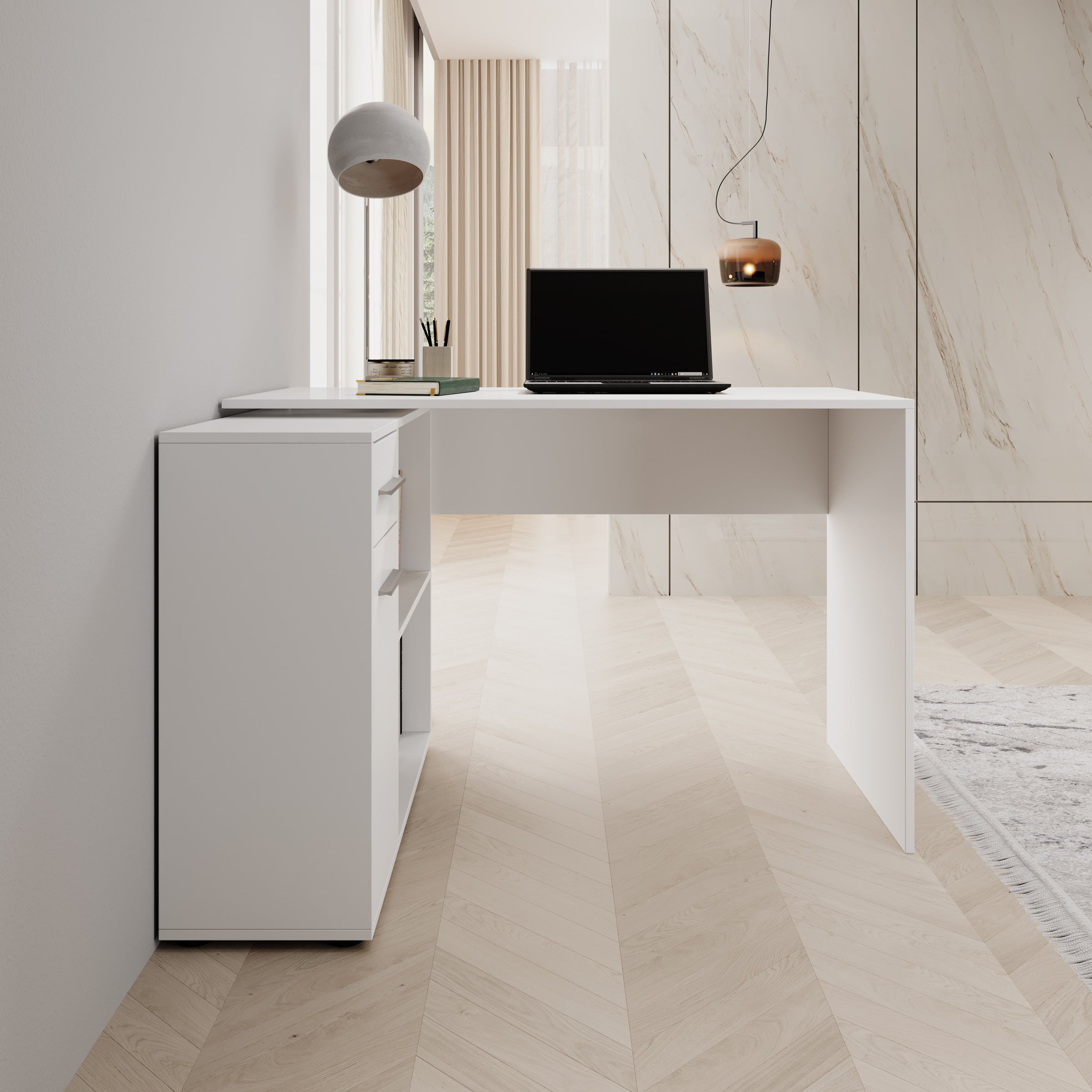 Silky - Bureau - Wit - 92x120x75 cm