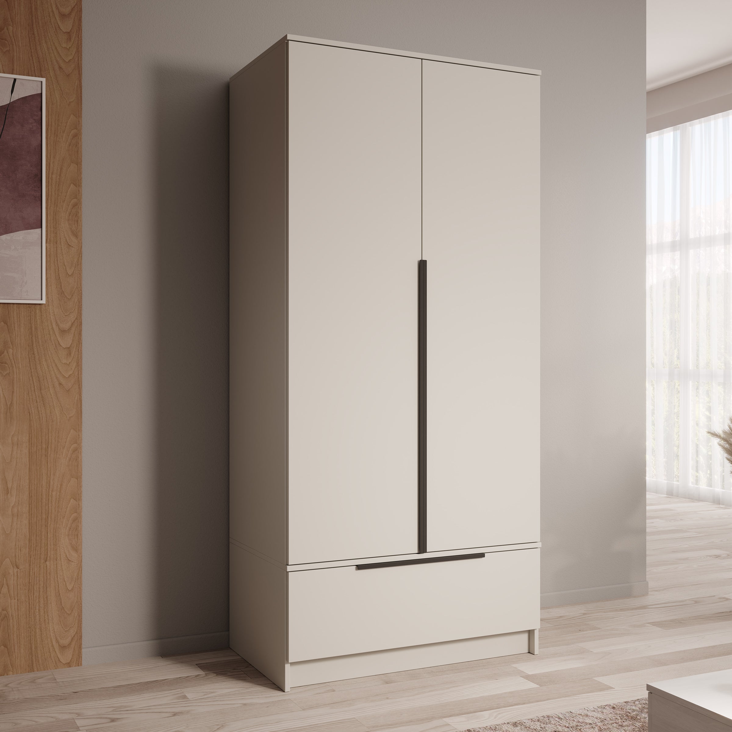 Skyer - Kledingkast 2-deurs - Beige - 90x51x193 cm