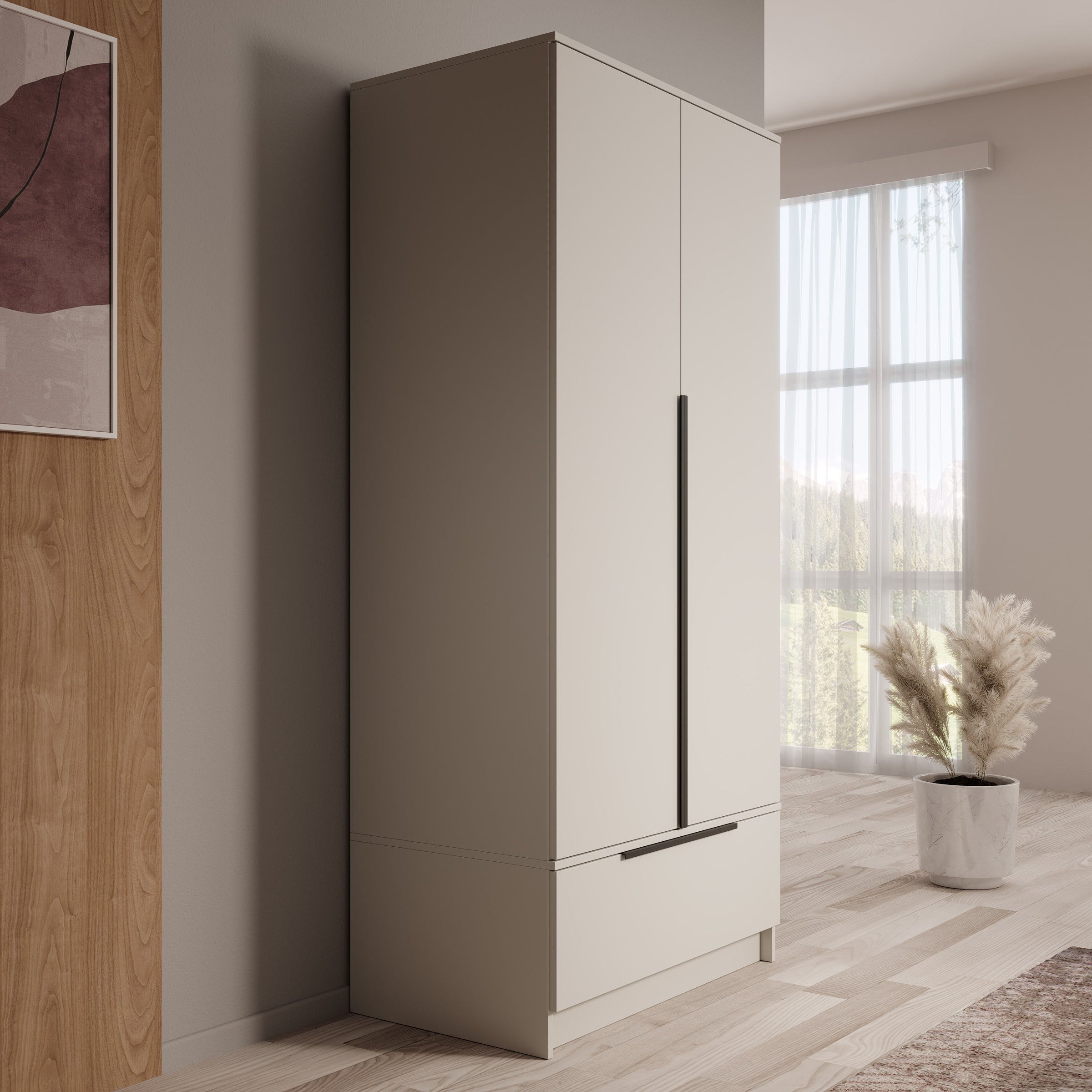 Skyer - Kledingkast 2-deurs - Beige - 90x51x193 cm