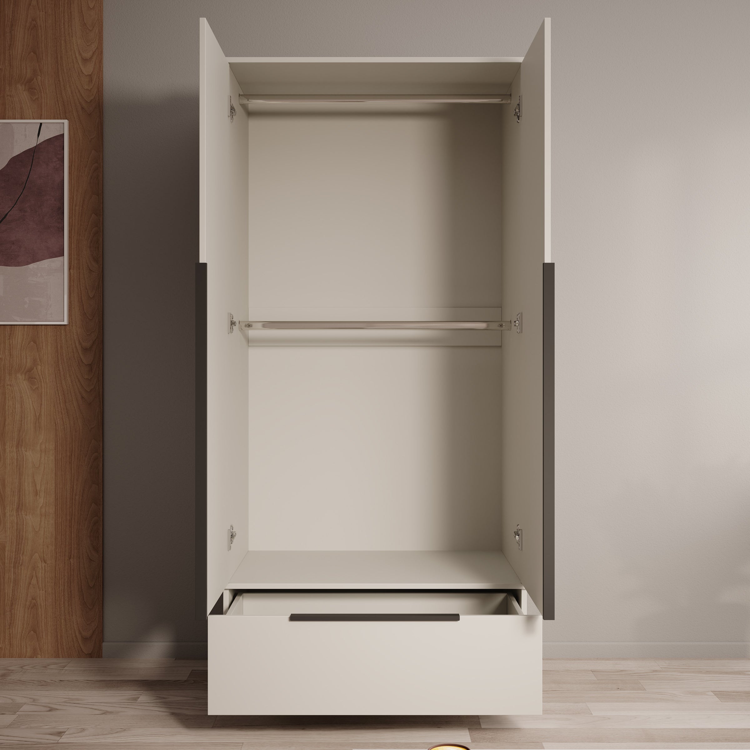 Skyer - Kledingkast 2-deurs - Beige - 90x51x193 cm