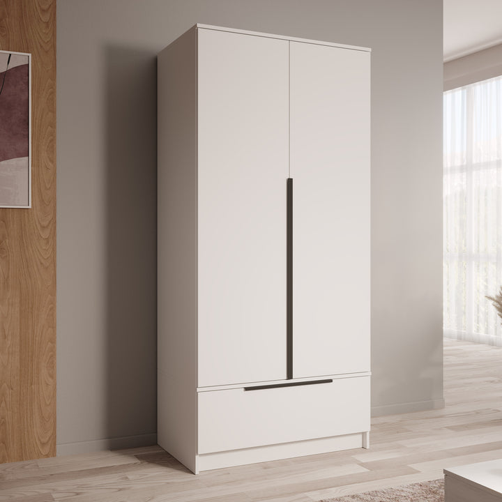 Skyer - Kledingkast 2-deurs - Wit - 90x51x193 cm